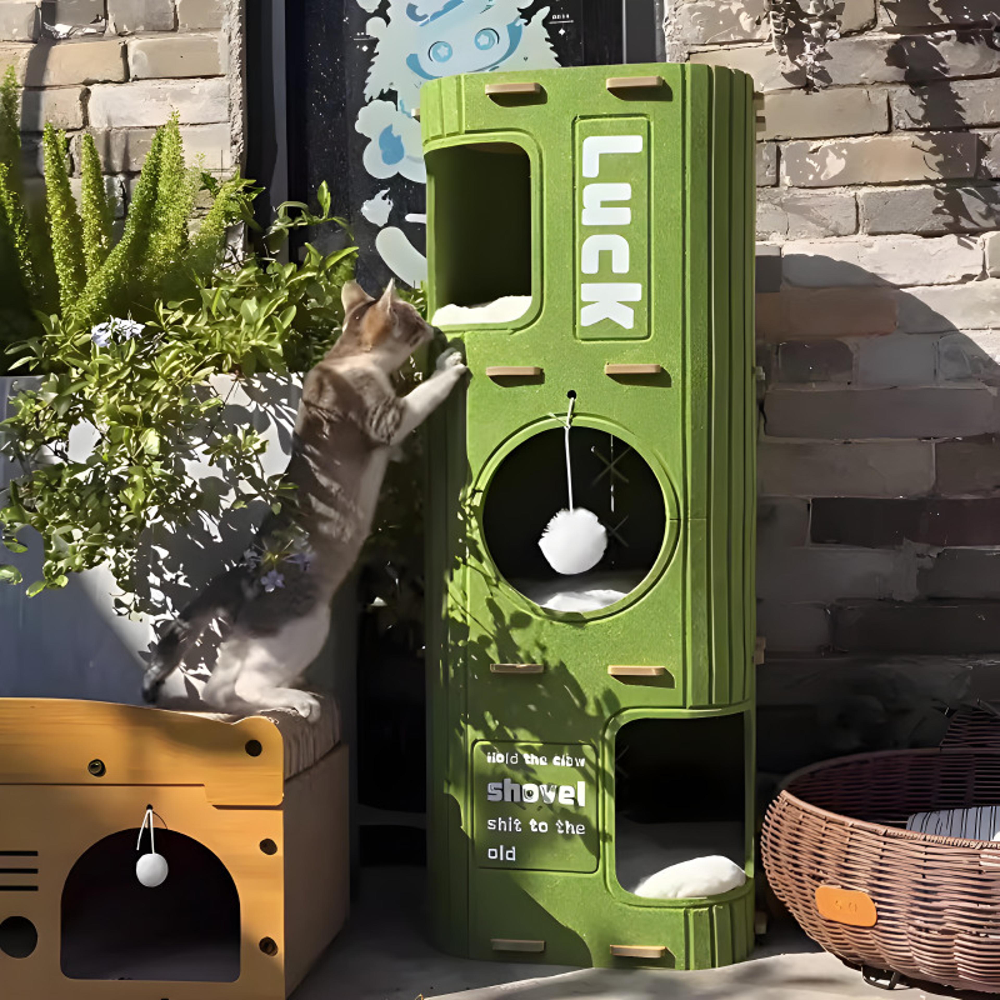 multi level cat tree with cat condo & cat scratching post for indoor cats