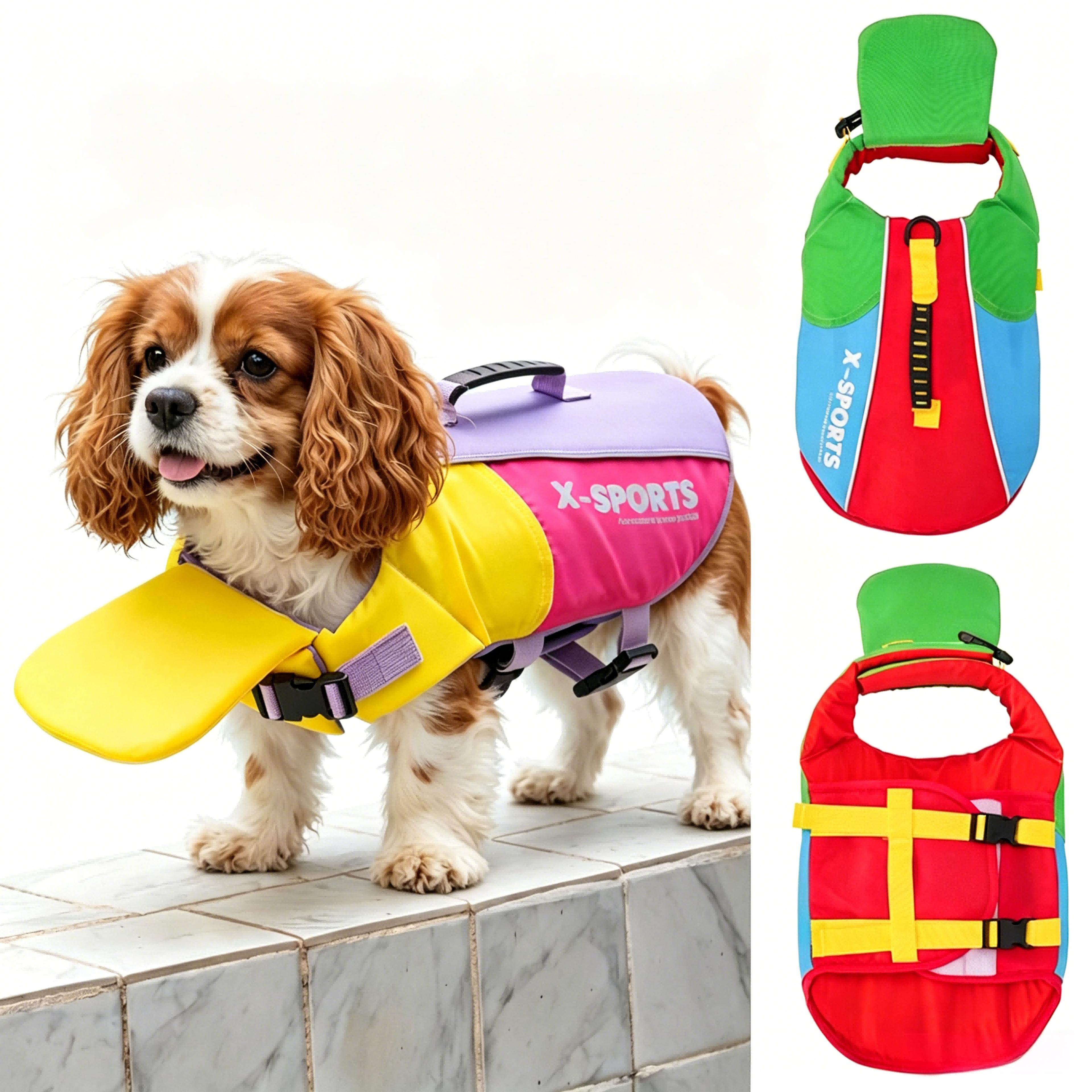 dog swim life jacket adjustable pet flotation vest for pool beach and boating