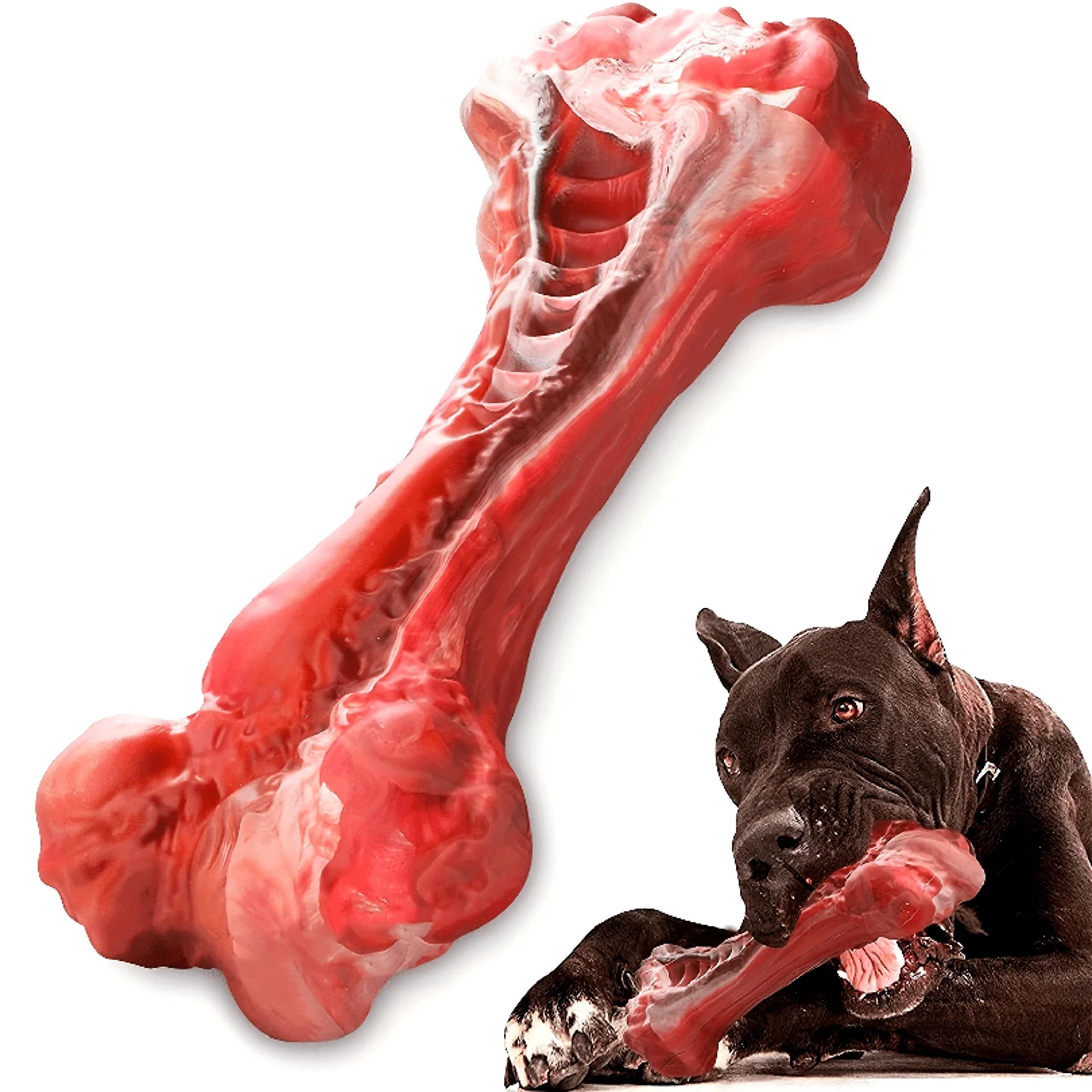 indestructible dog chew toy for aggressive chewers natural rubber bone dental chew toy
