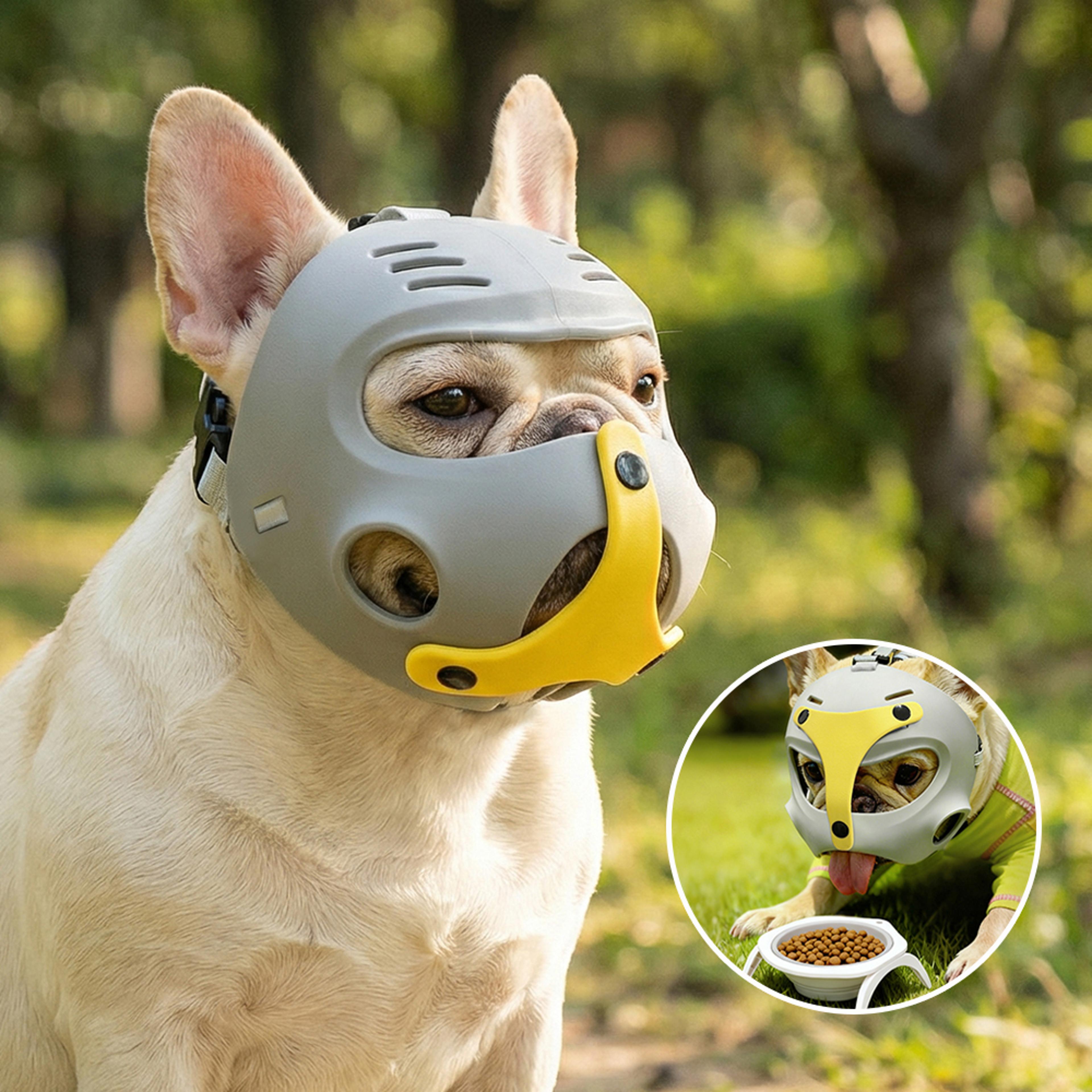 adjustable french bulldog muzzle breathable short snout dog muzzle for biting, chewing & training