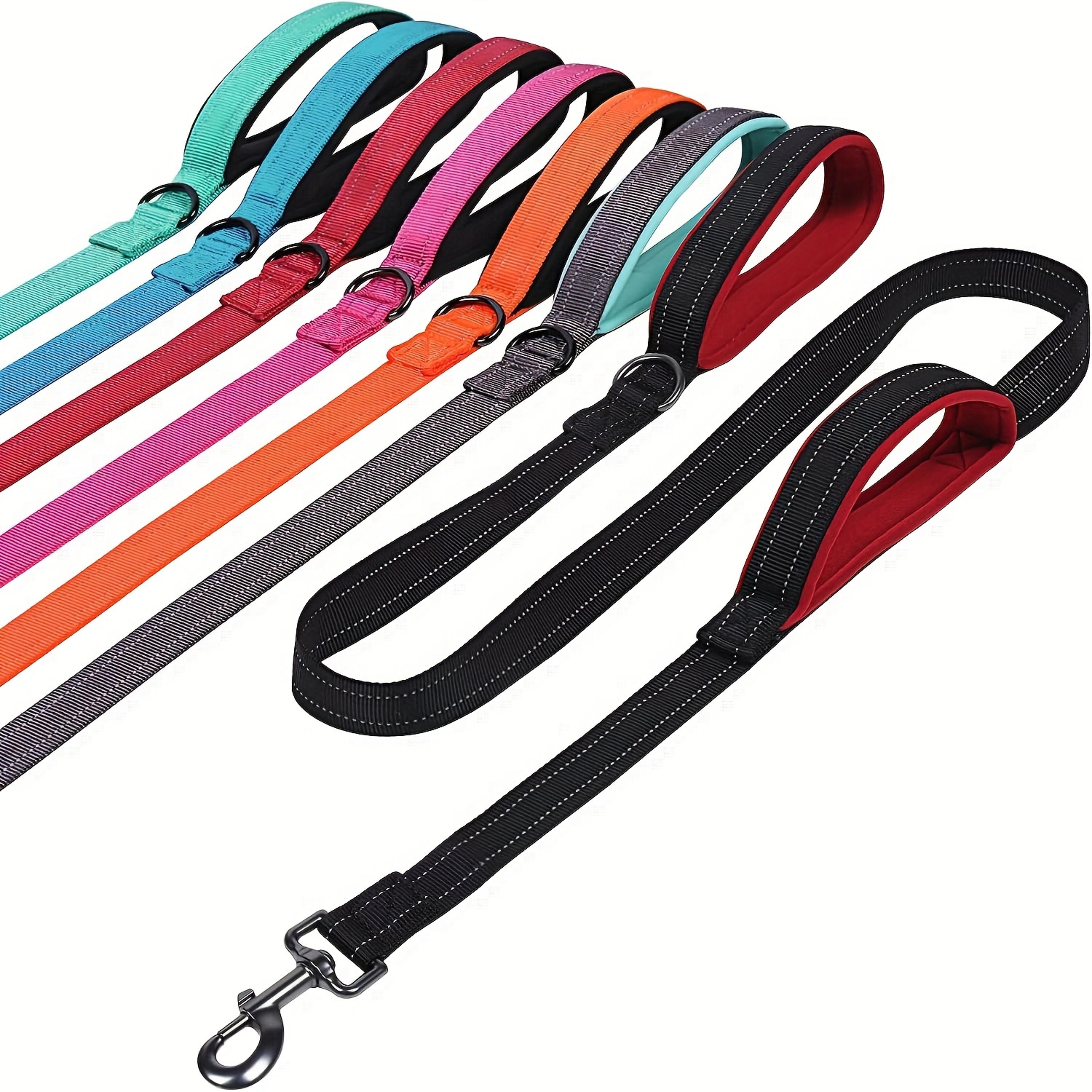 heavy duty dog leash with double handles padded nylon dog training leash for traffic control