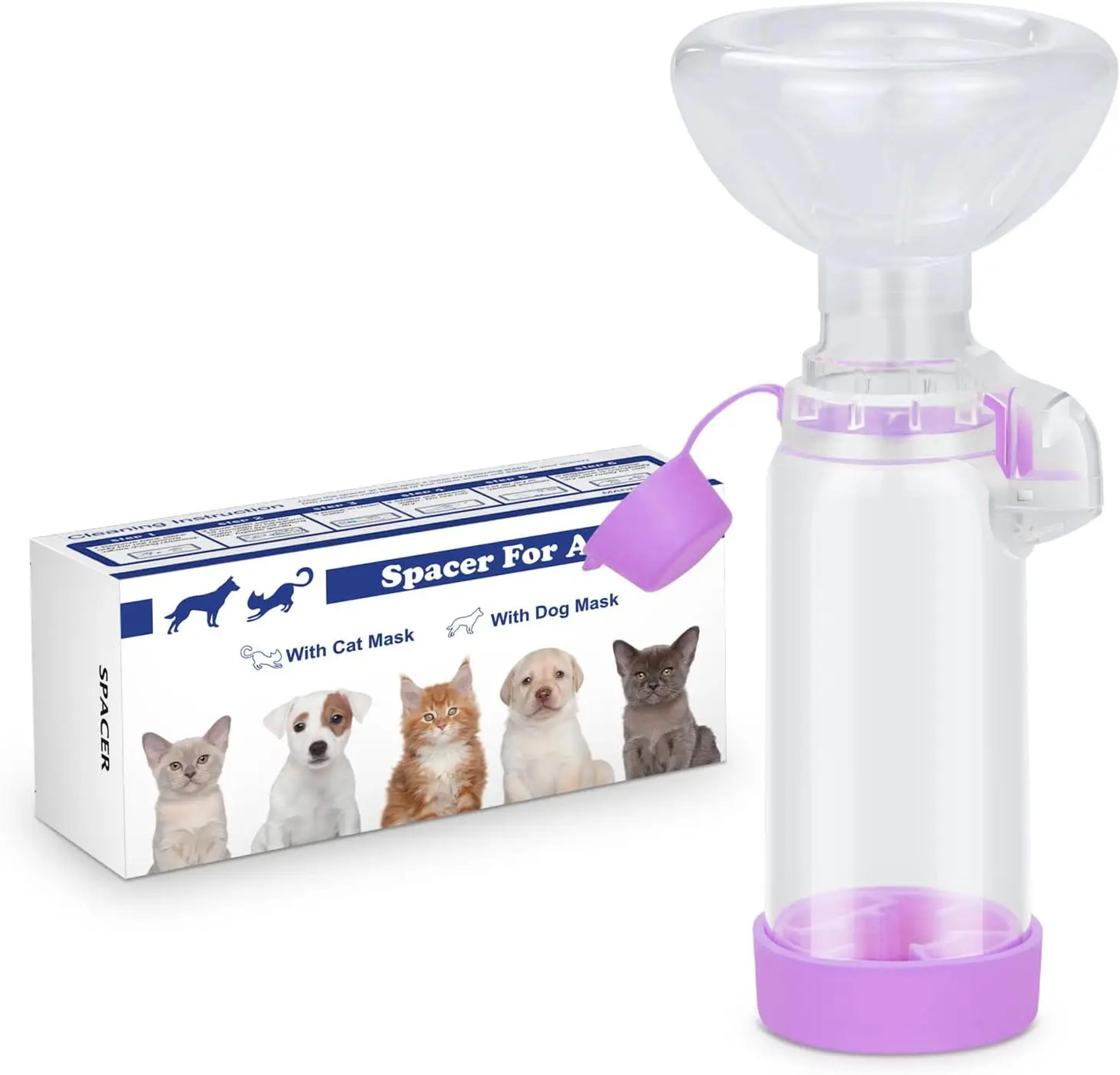 pet nebulizer chamber for cats & dogs handheld pet inhaler spacer for easy respiratory medication