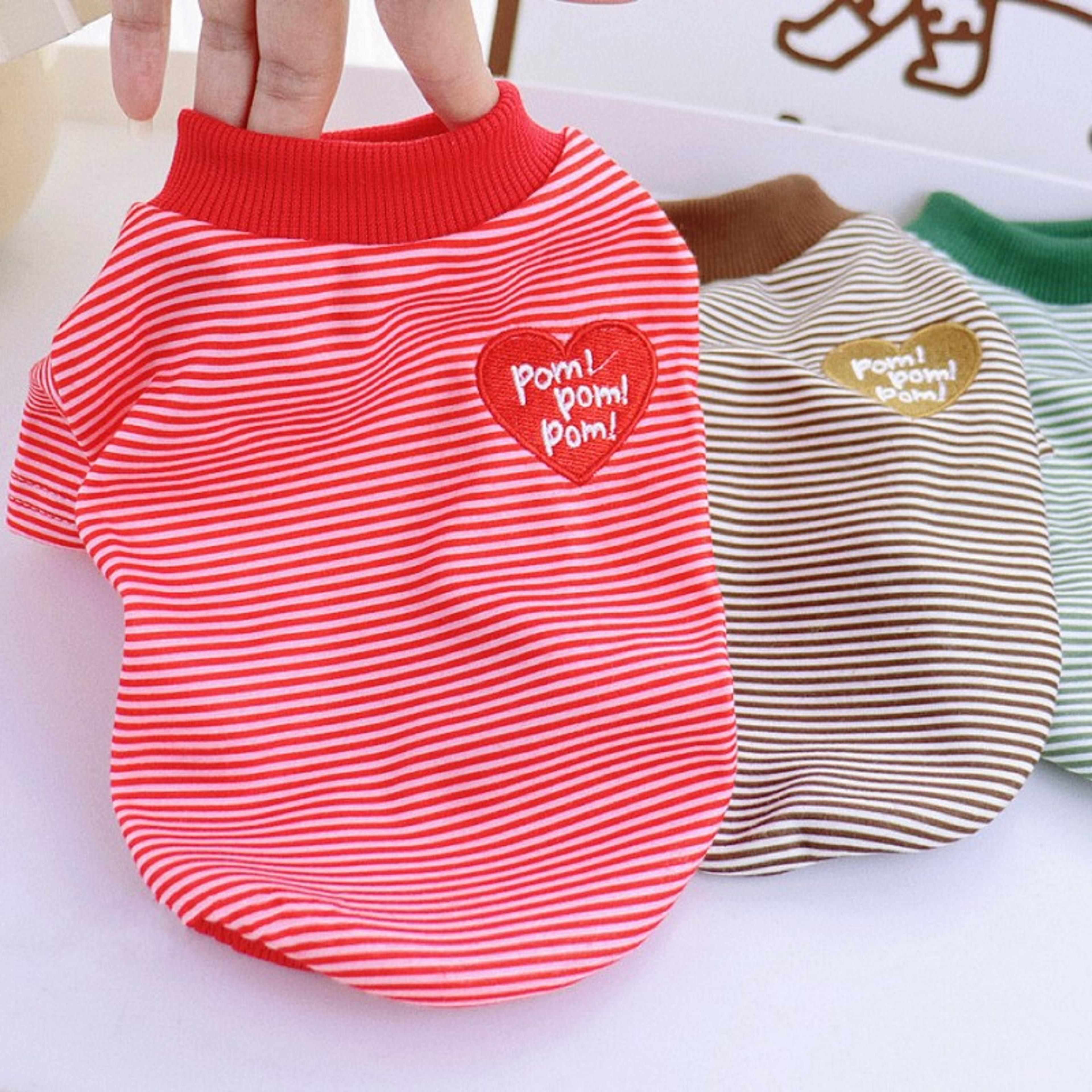 all season dog t shirt soft striped pet vest for small dogs & cats lightweight puppy shirt