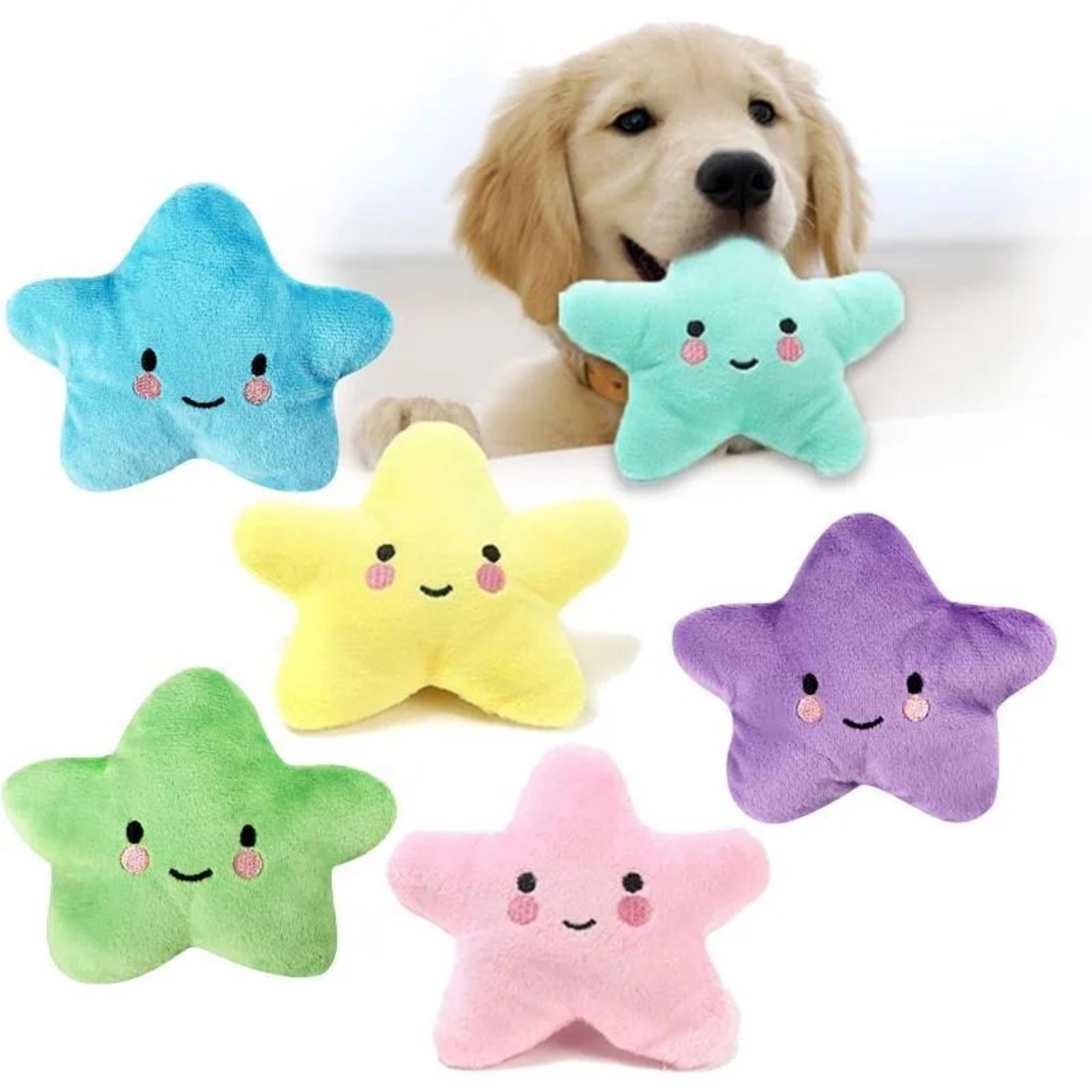 interactive dog squeaky toy plush pentagram pet toy for dogs & cats