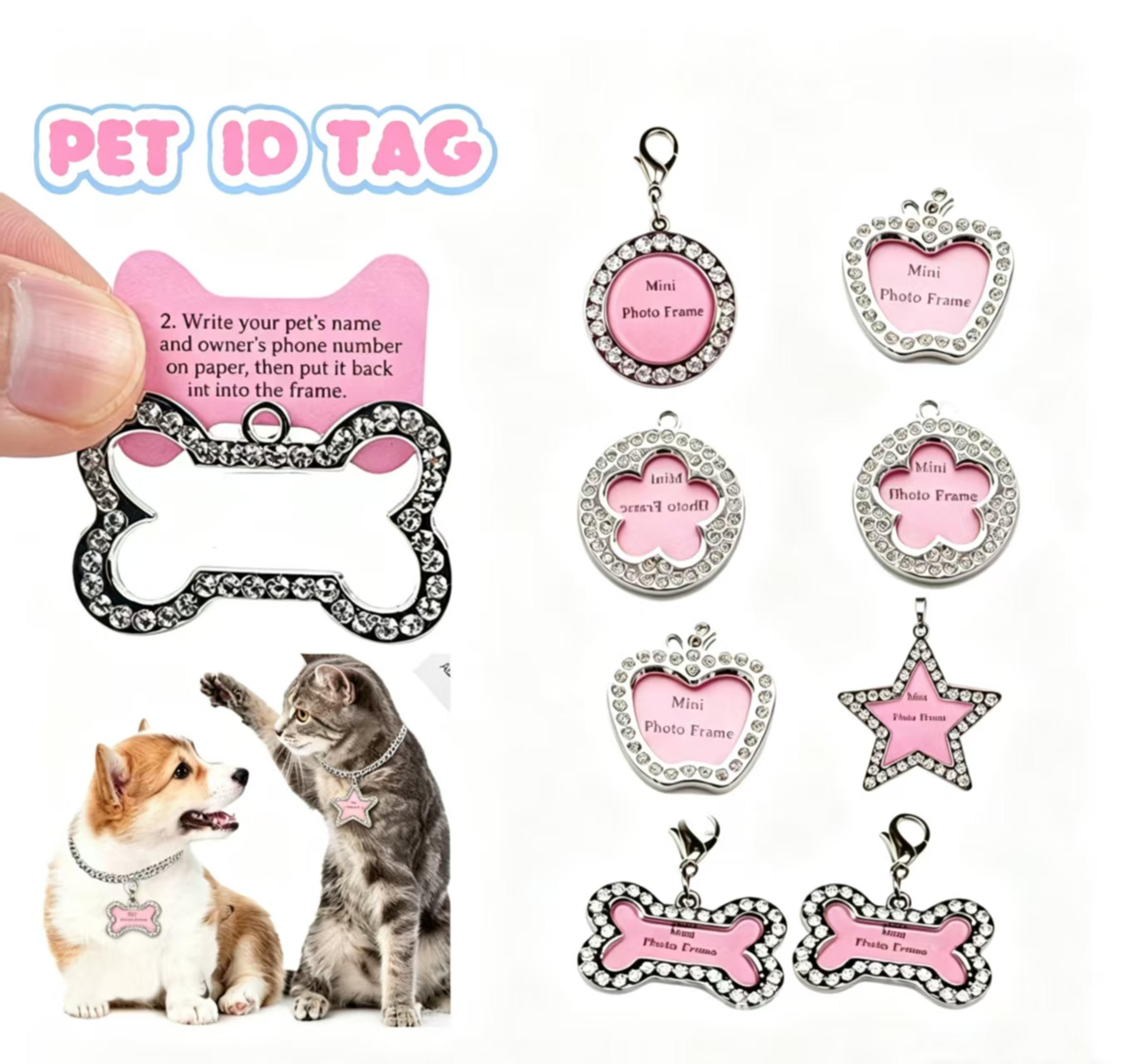 silver bone dog id tag personalized pet id tag collar pendant for dogs & cats