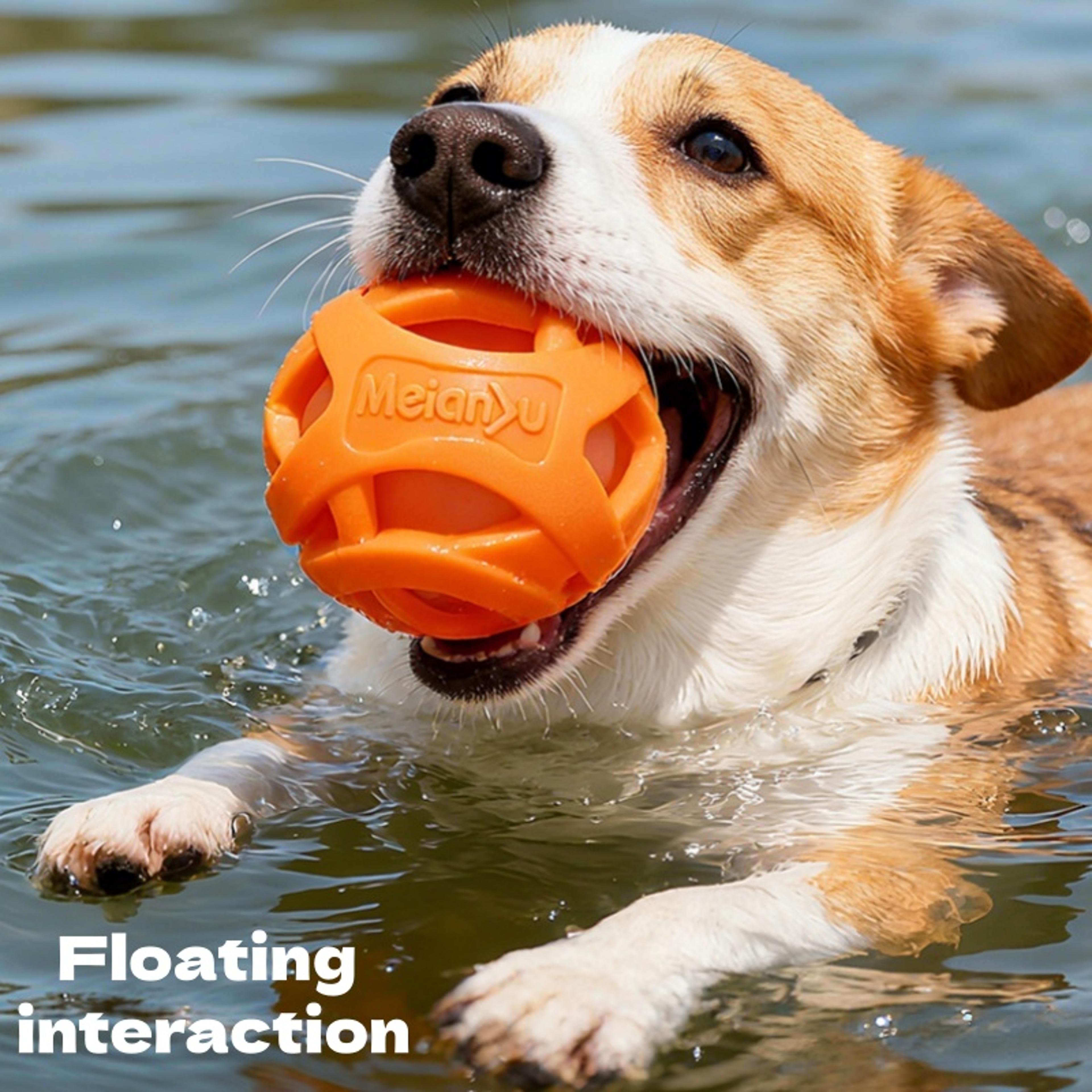 interactive dog chew ball durable dog teeth cleaning toy for small & medium dogs