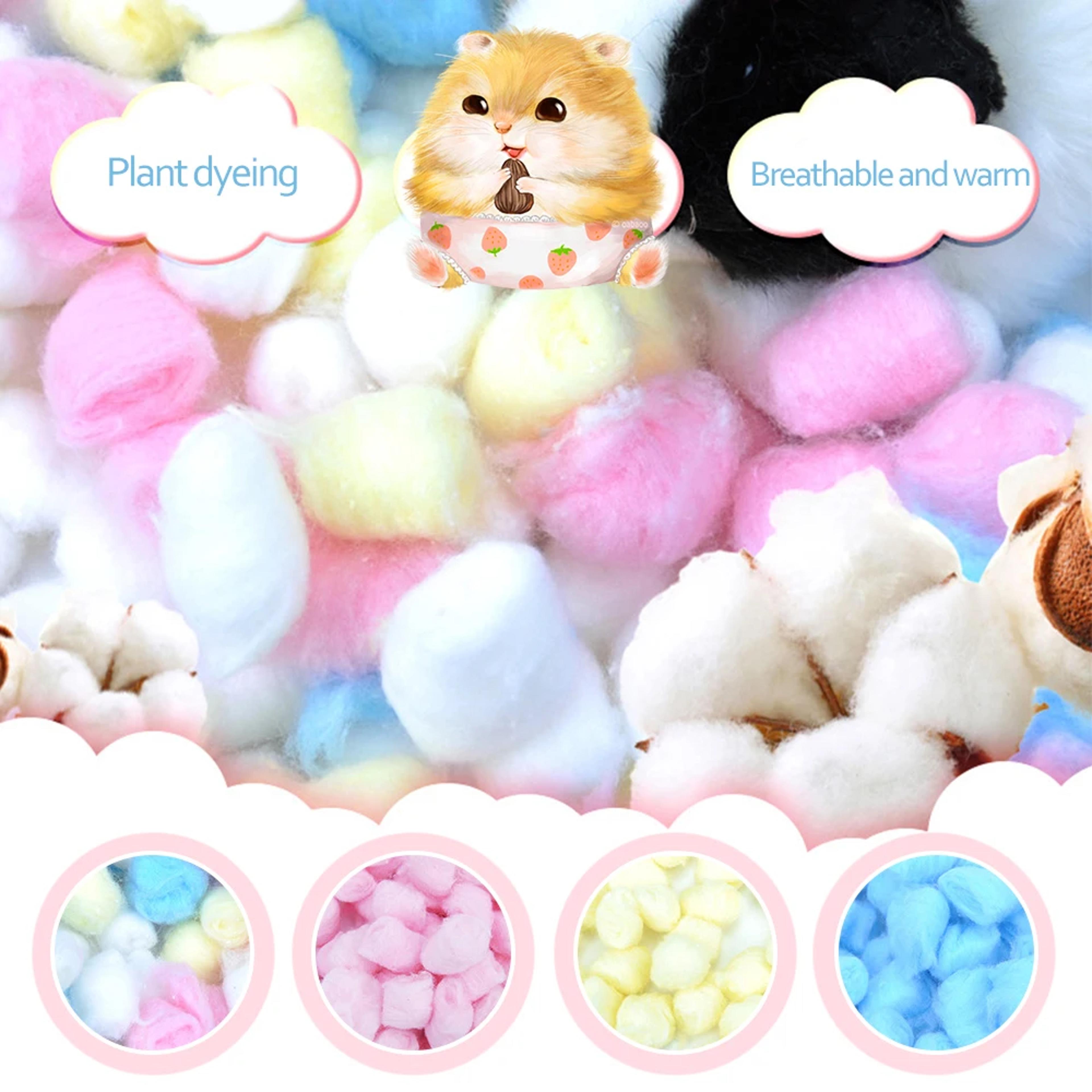 colorful hamster nesting material cotton nesting balls for small animal bedding