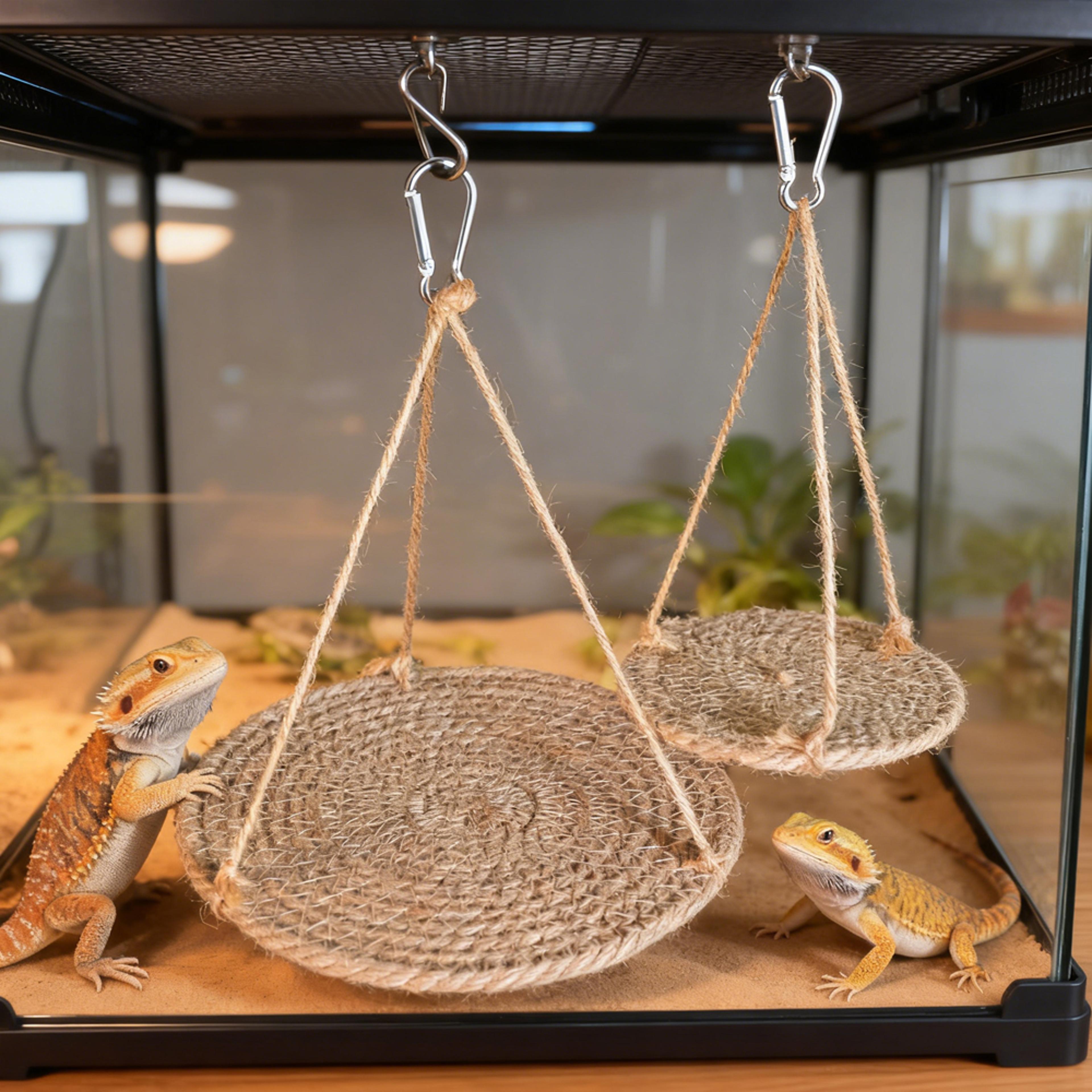 natural reptile hammock & bearded dragon hammock woven lizard lounger terrarium basking platform