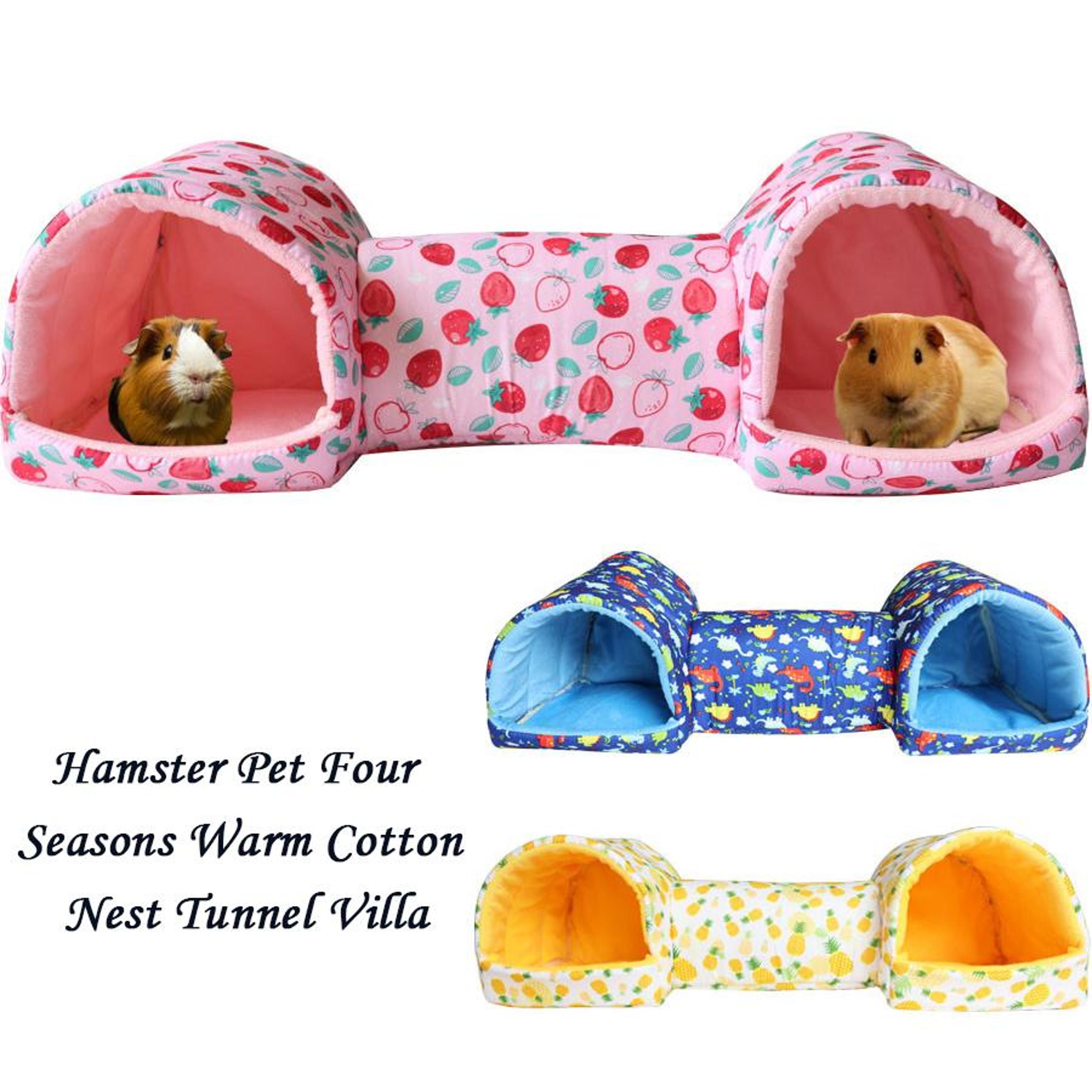 cozy hamster hideout tunnel bed for guinea pigs, gerbils & small pets