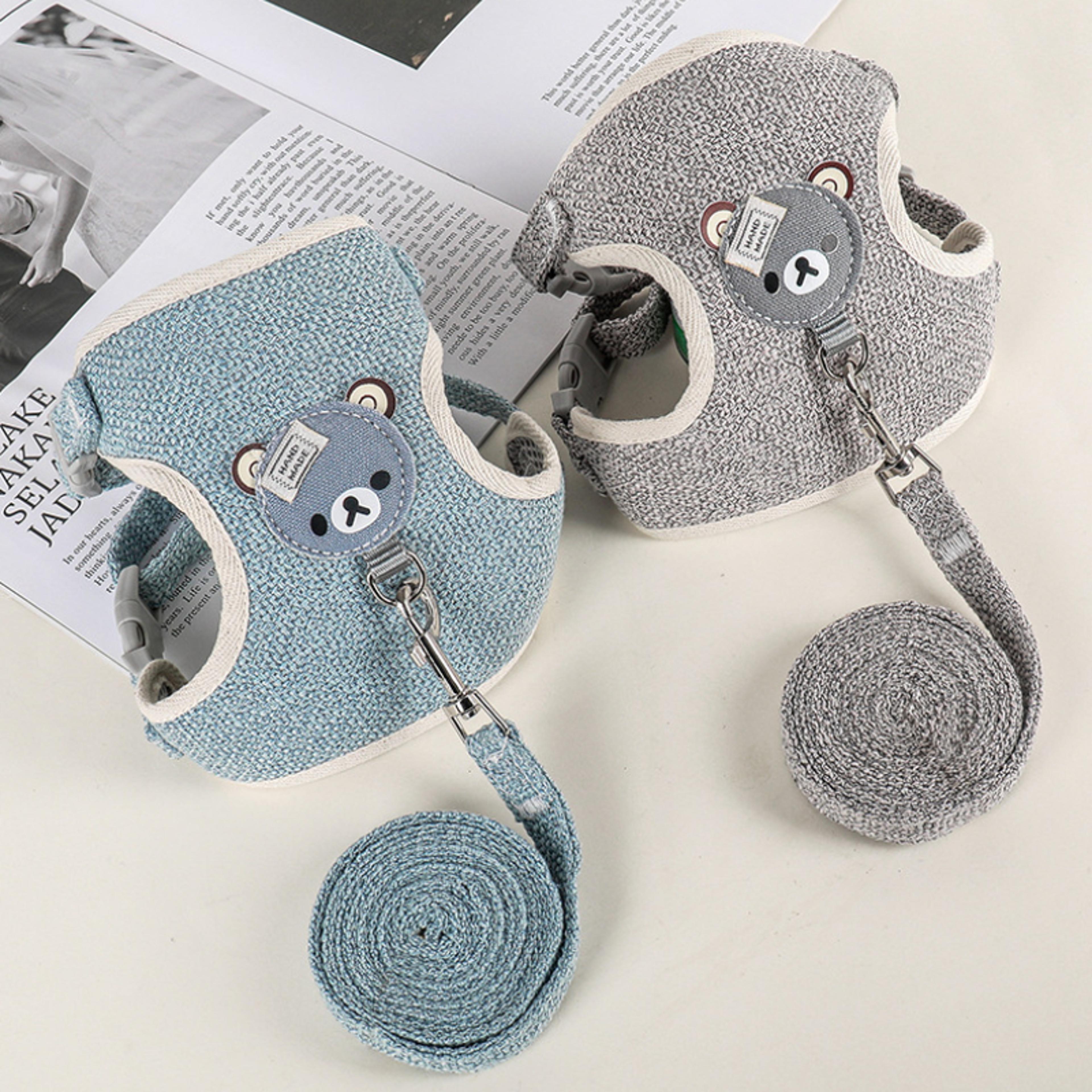 breathable pet harness with leash adjustable cat & dog vest for small pets