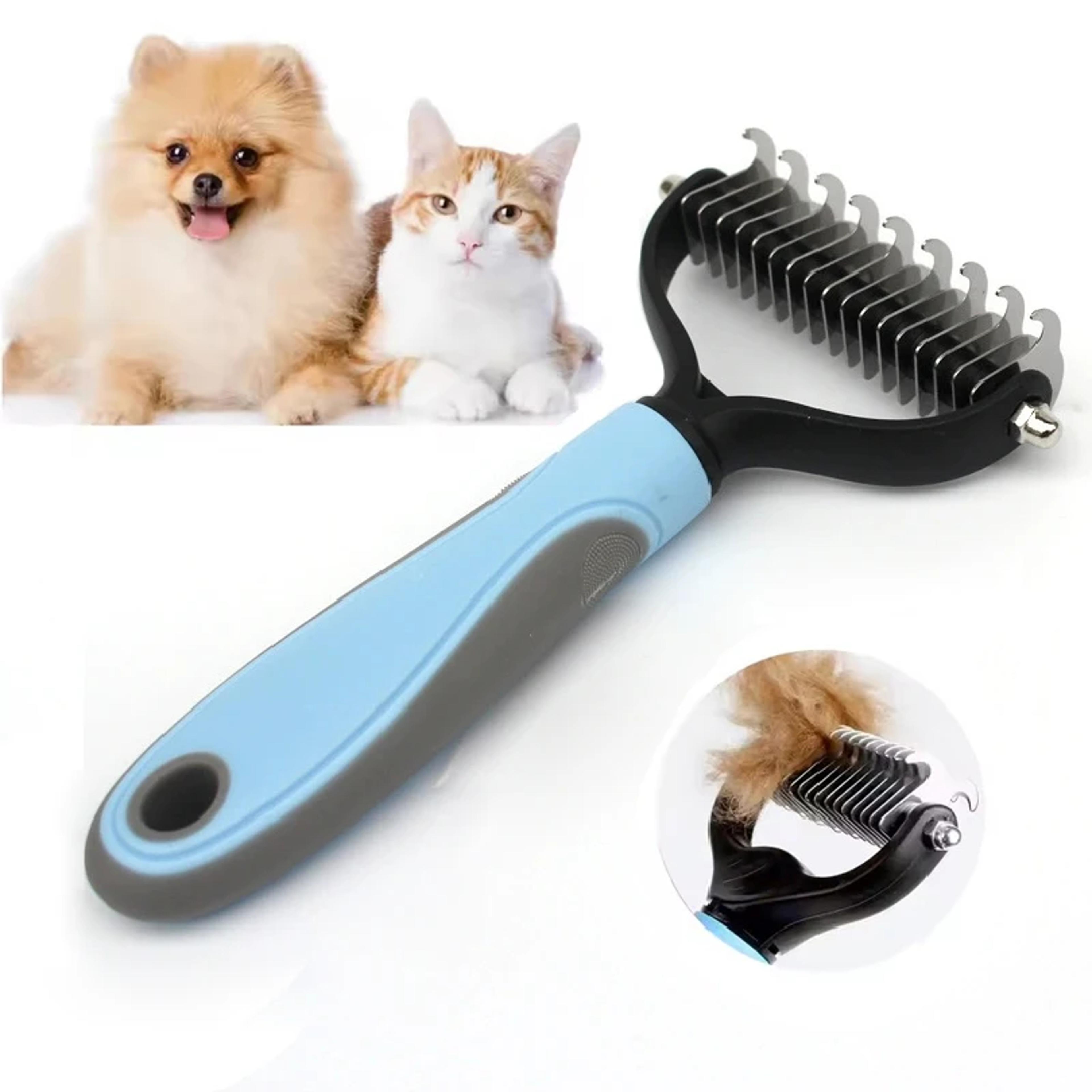 professional pet de shedding brush undercoat rake & de matting comb for dogs and cats