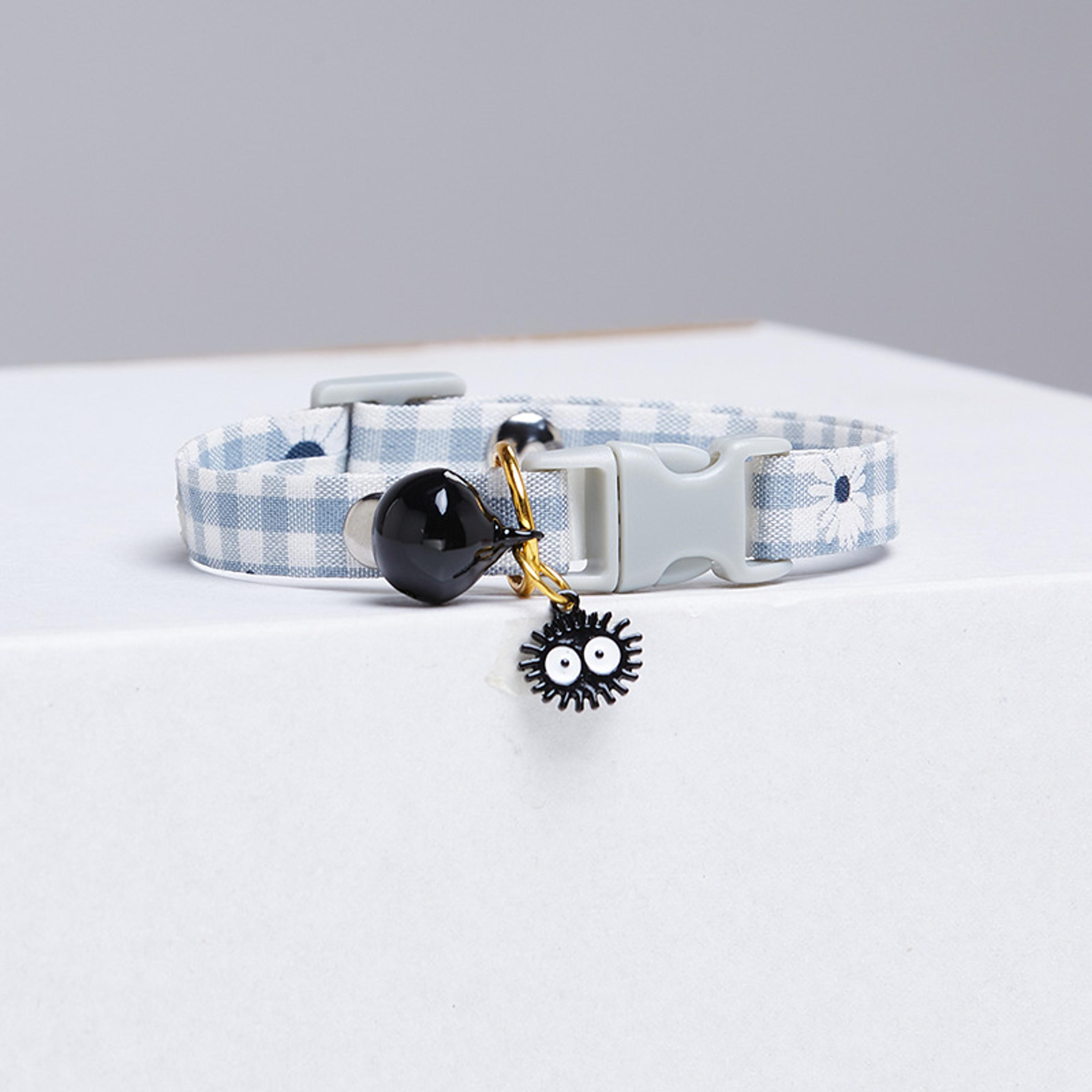 cute cat collar with avocado pendant & bell adjustable plaid kitten collar for cats & small dogs
