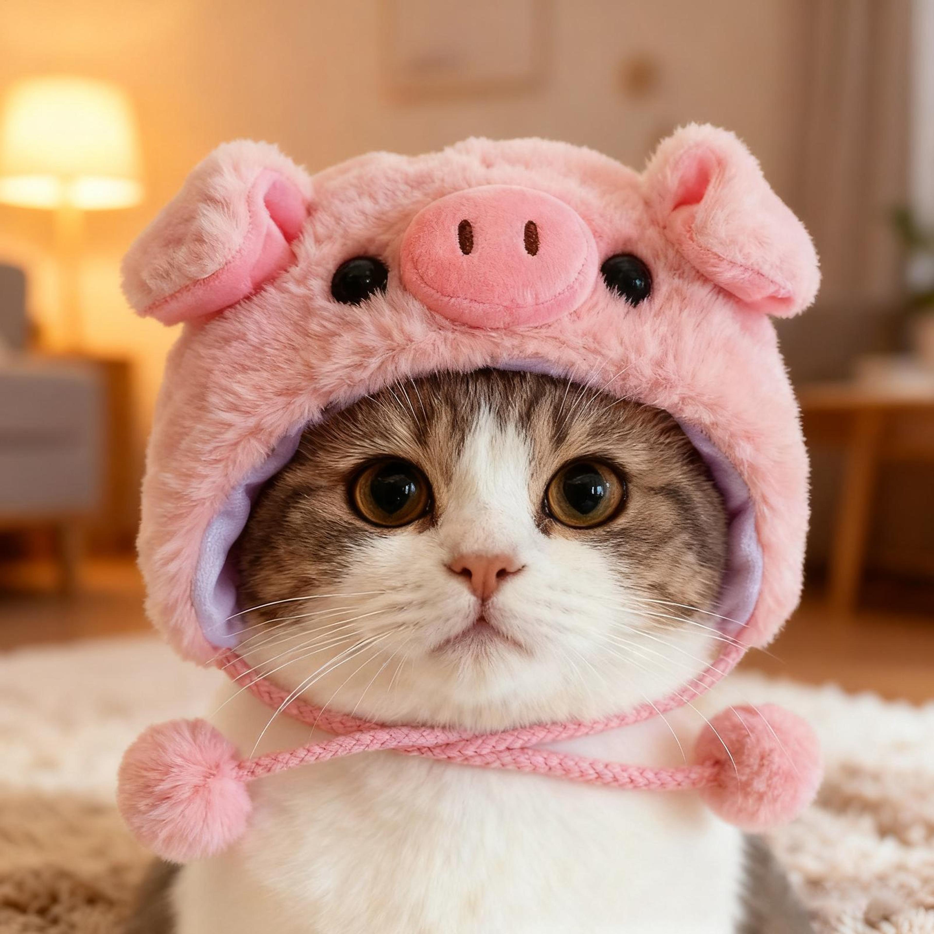 cute cat hat costume soft plush pet dress up headwear