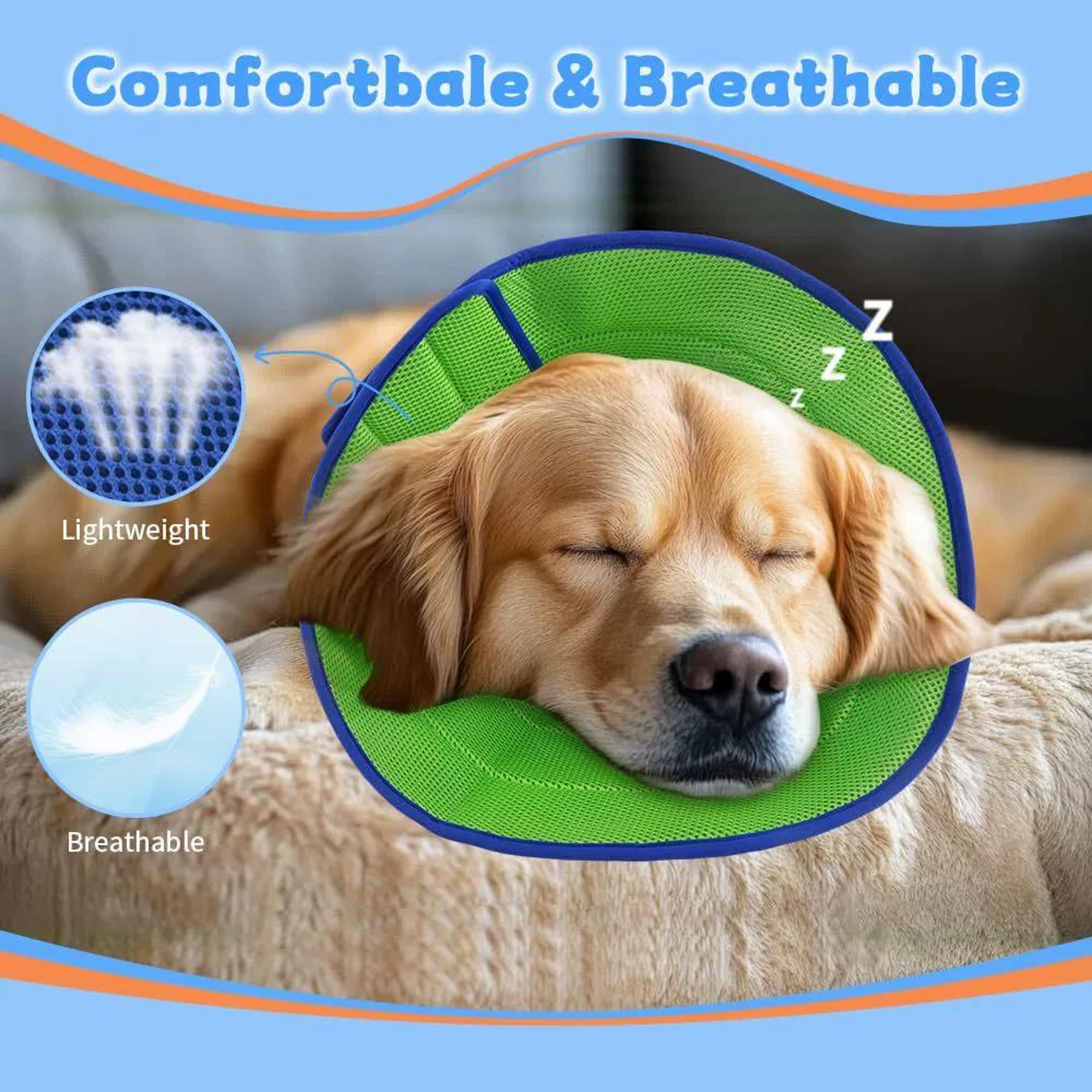 comfort fit dog recovery cone collar breathable soft dog cone for post surgery healing & anti licking protection