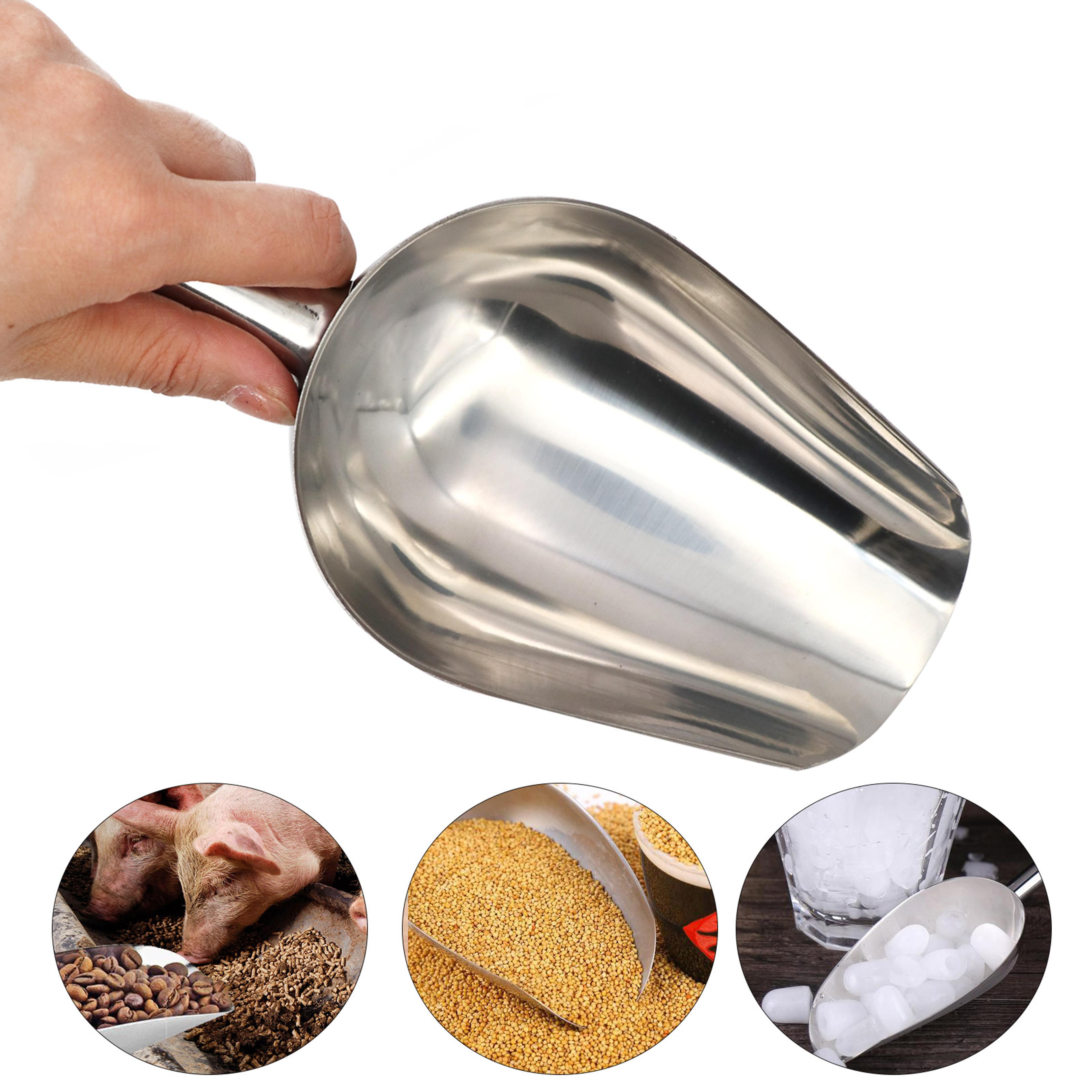 large pet food scoop stainless steel pet feeding scoop for dog & cat dry food