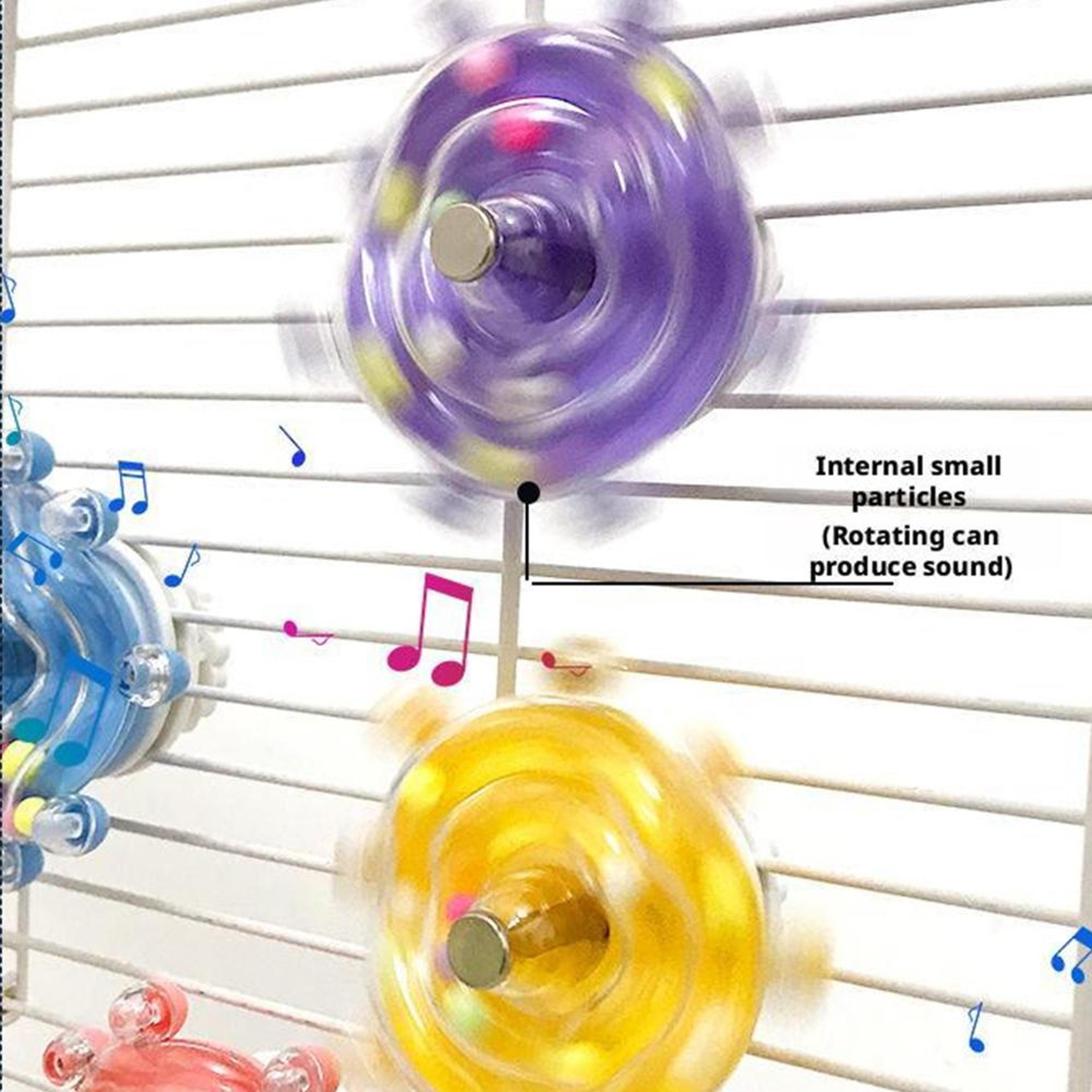 interactive parrot toy rotating bird treat dispenser chew & foraging wheel for bird cages