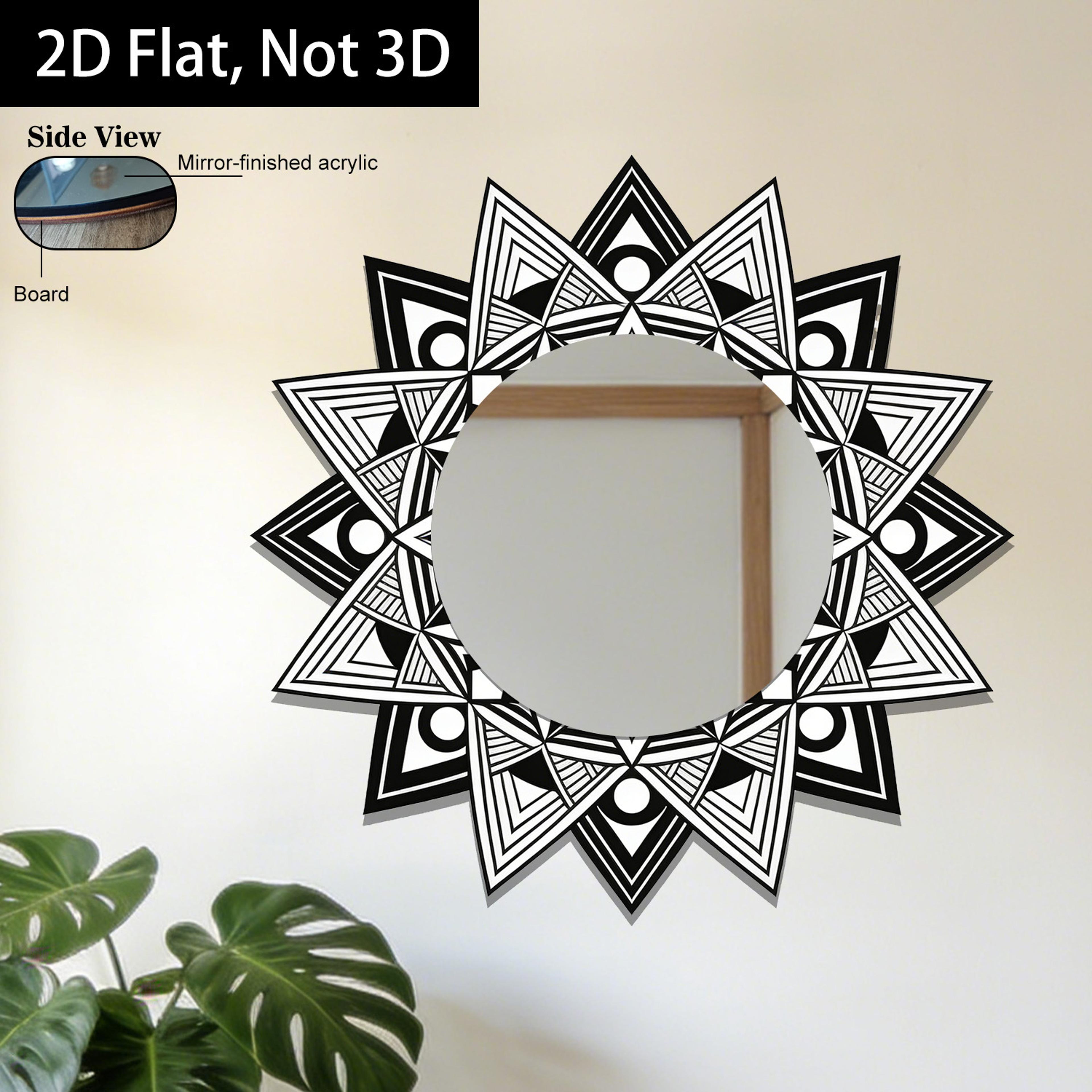 mandala flower acrylic mirror decor for home, office & yoga room wall art