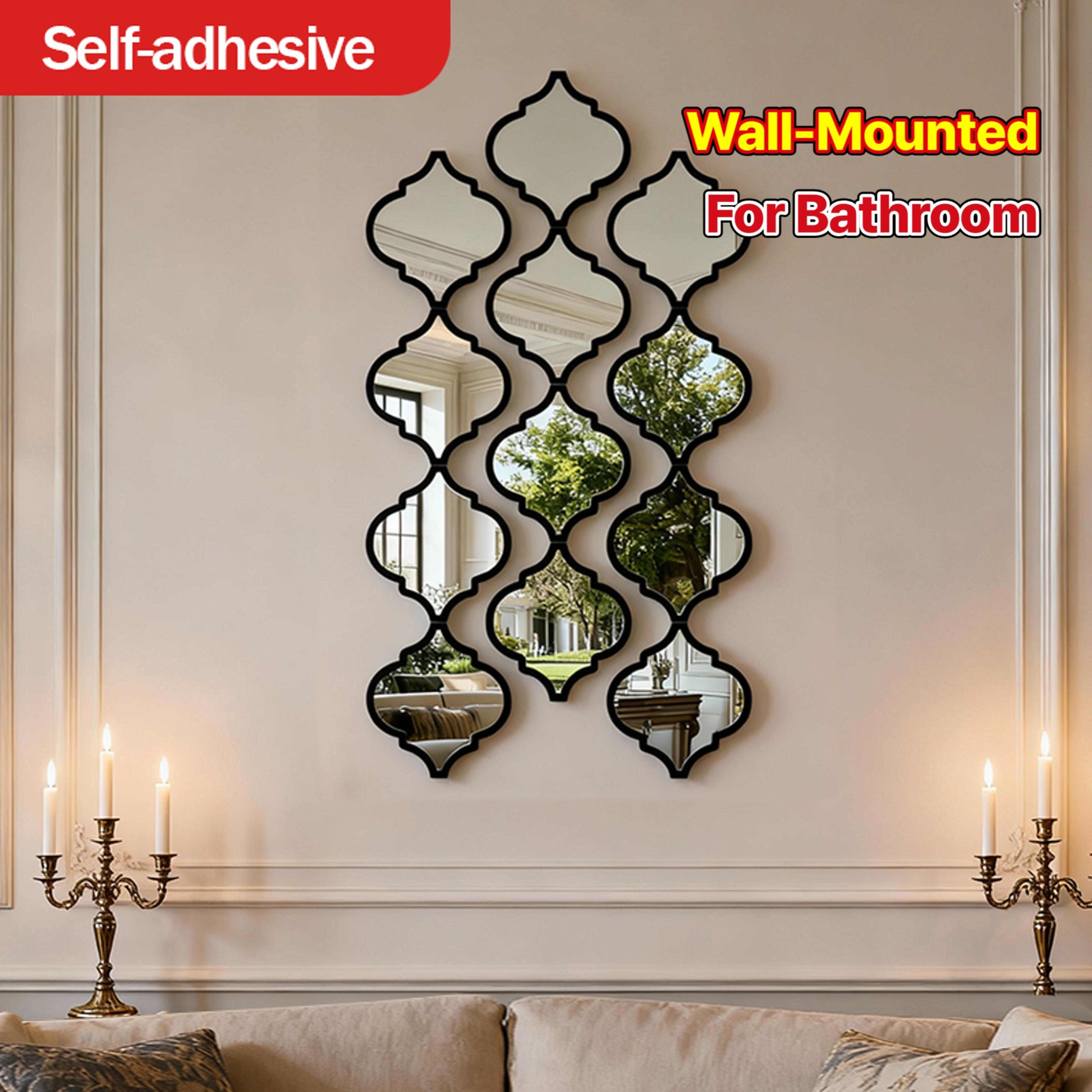 moroccan wall mirror decor set of acrylic decorative mirror tiles for living room & hallway