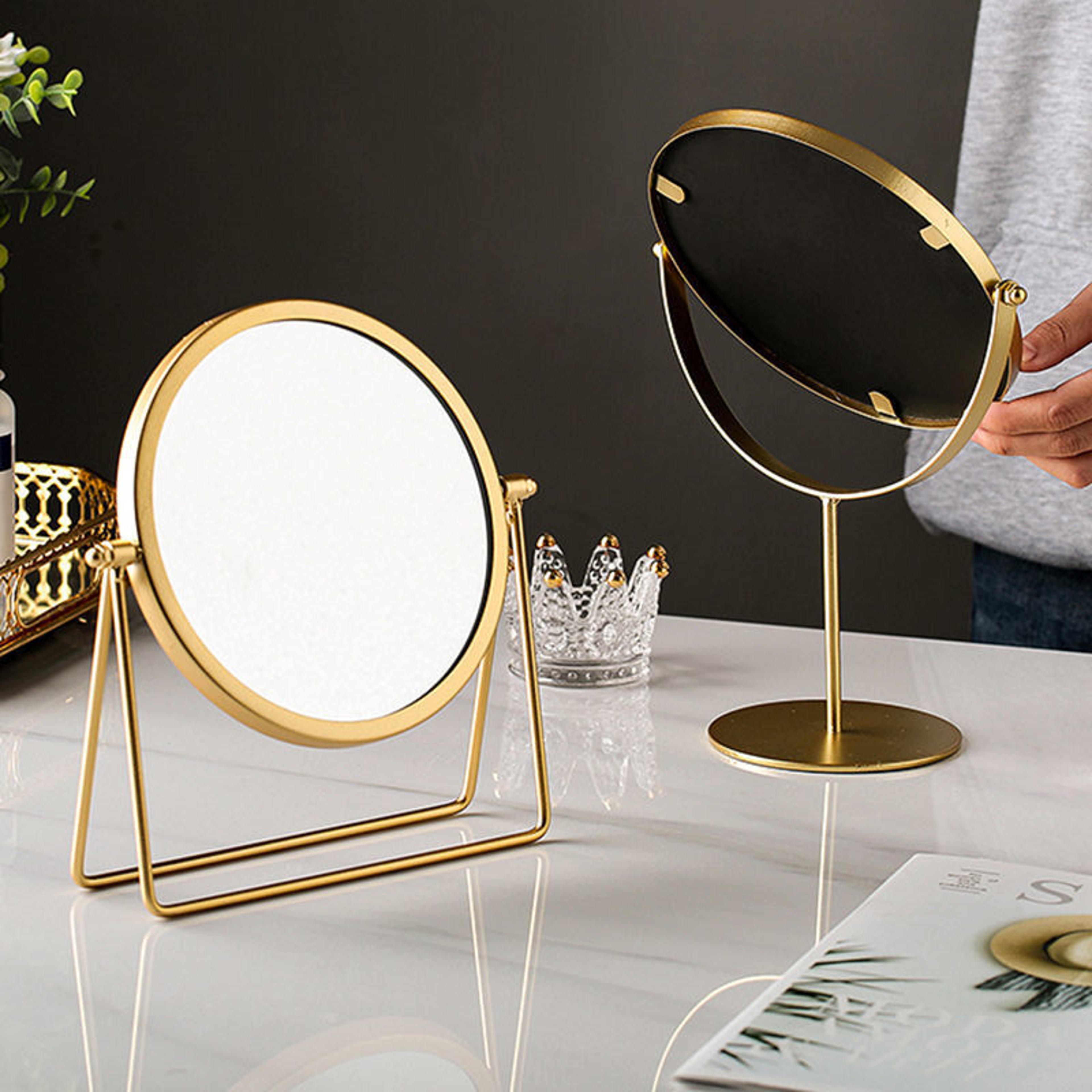 nordic vanity mirror with gold iron frame modern round makeup mirror for bedroom & bathroom
