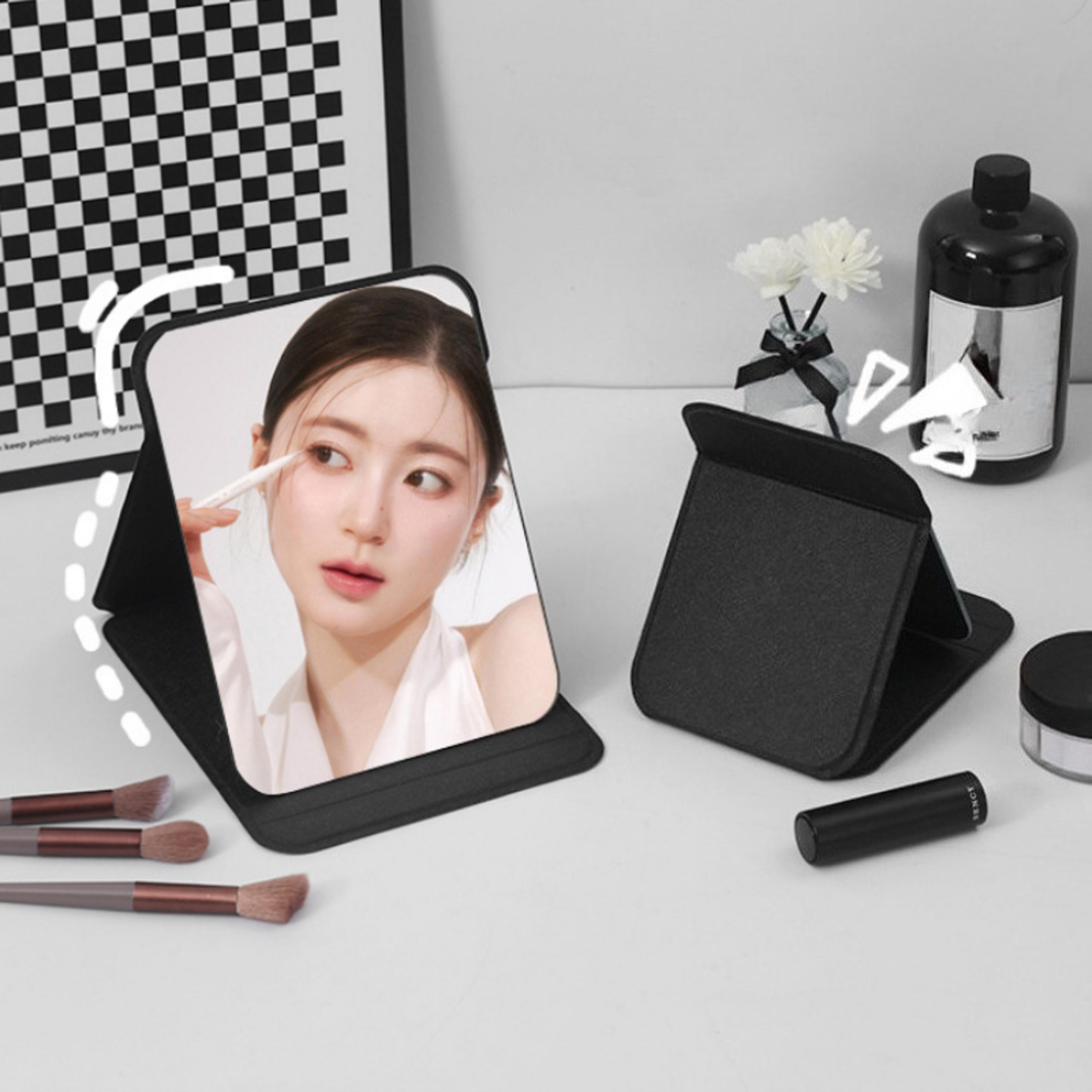 portable foldable makeup mirror compact desktop vanity mirror for travel, dorm & home