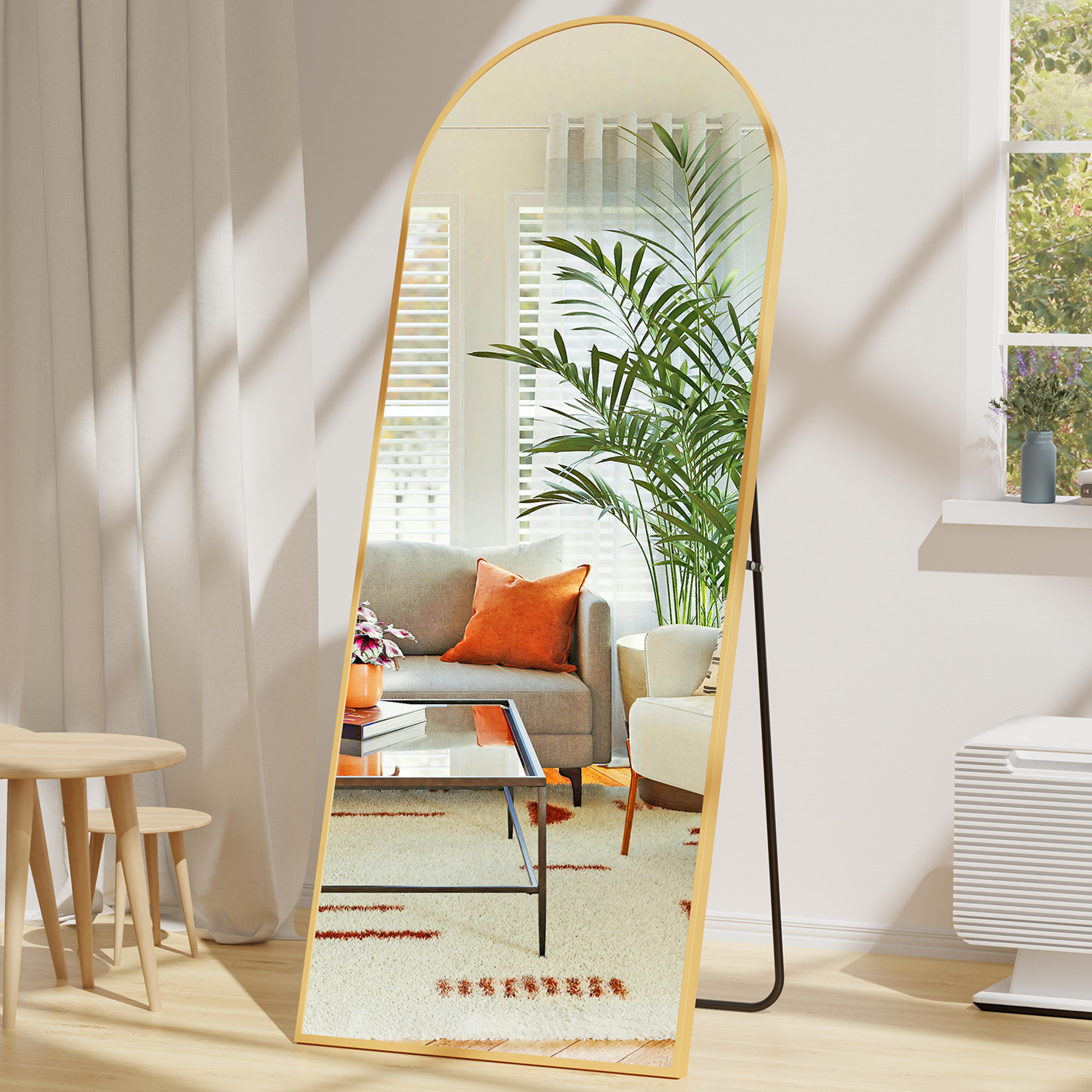 full length mirror floor mirror with aluminum frame & stand for bedroom