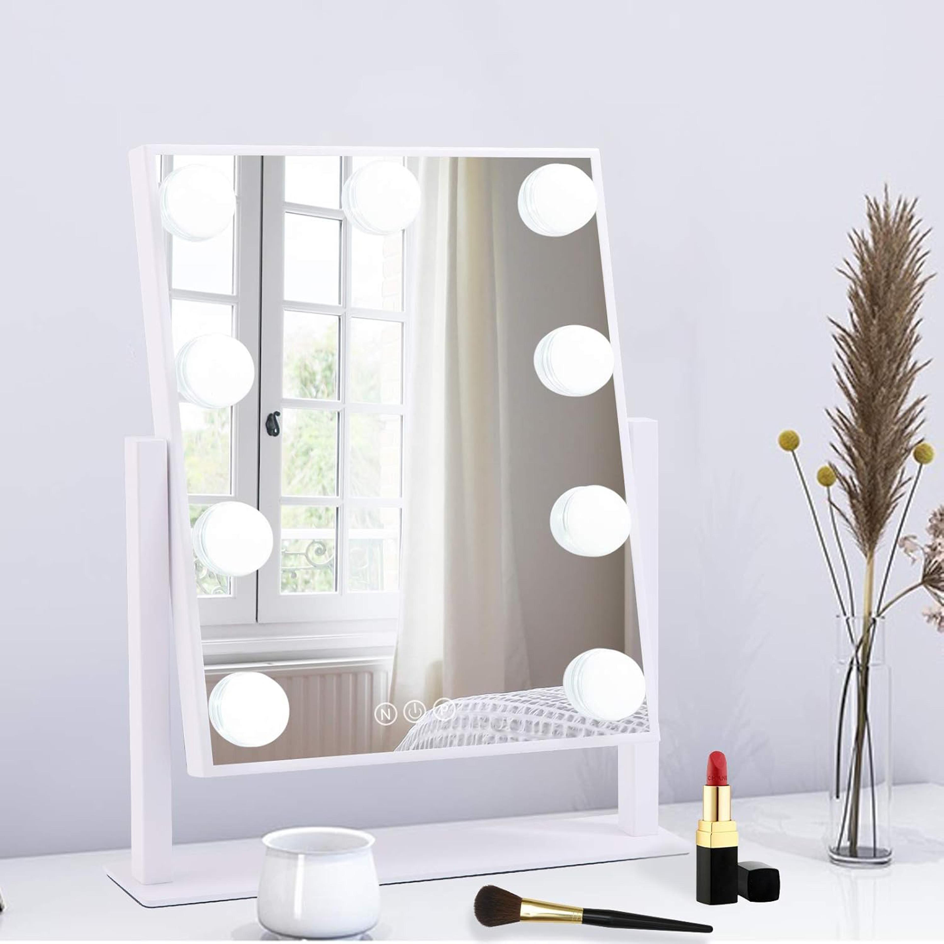 hollywood makeup mirror with lights led bulbs color modes rotating lighted vanity mirror