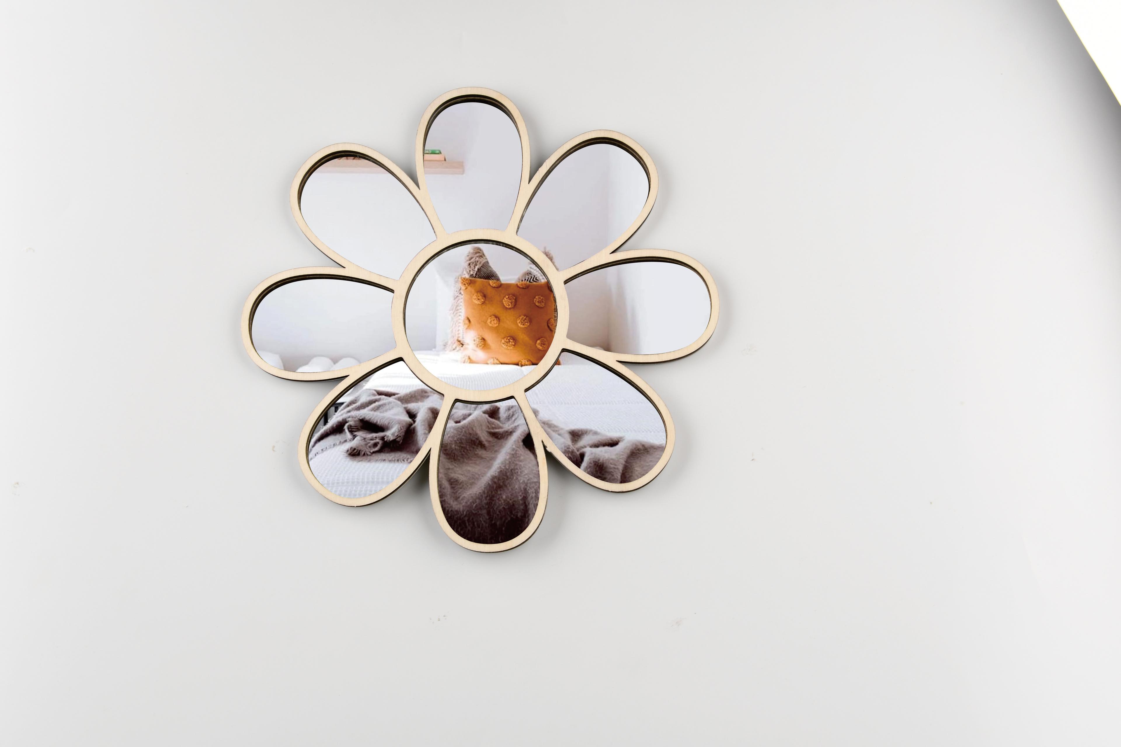 boho daisy wall mirror for girls room nordic acrylic floral wall decor