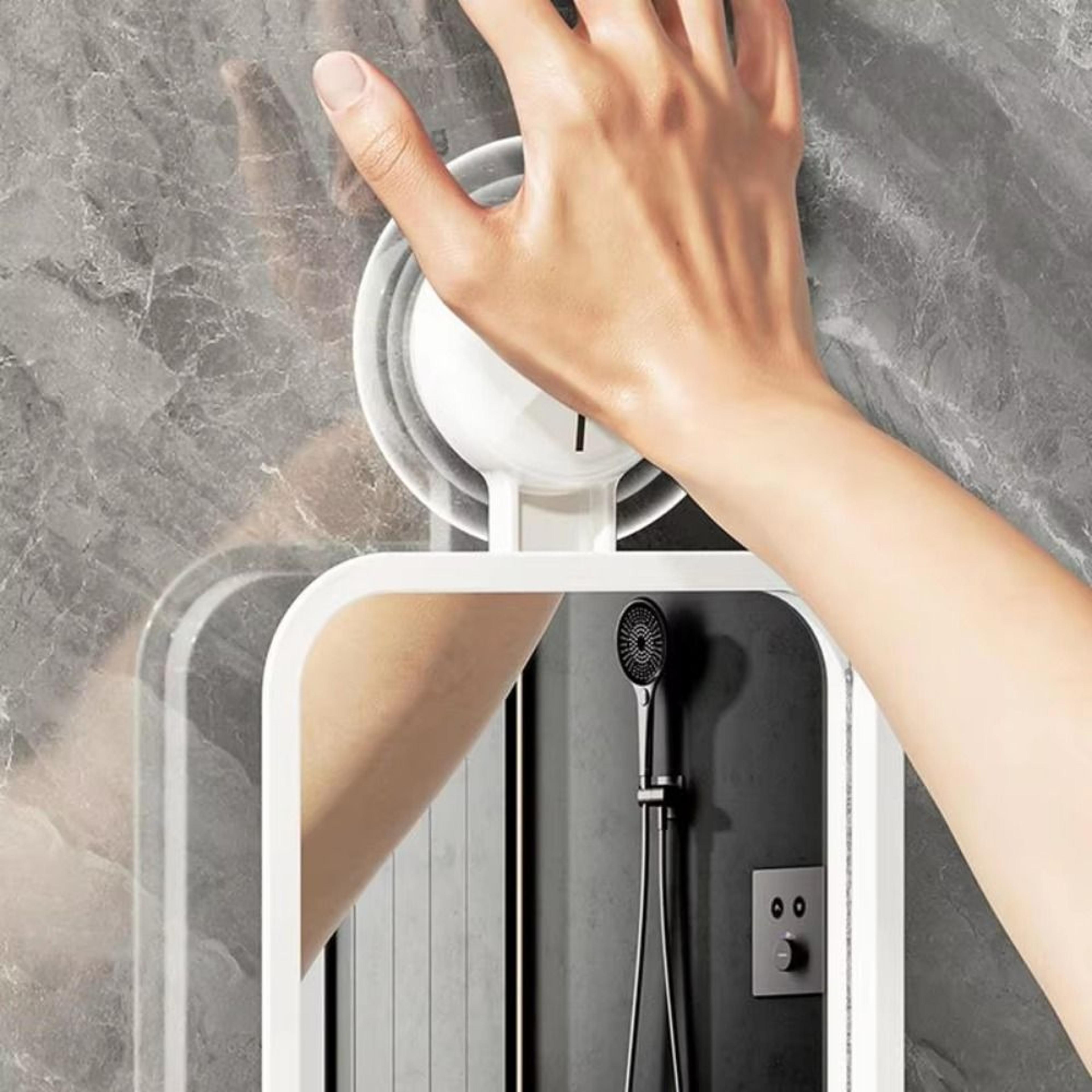 anti fog shower mirror with strong suction cup wall mount fogless bathroom vanity mirror