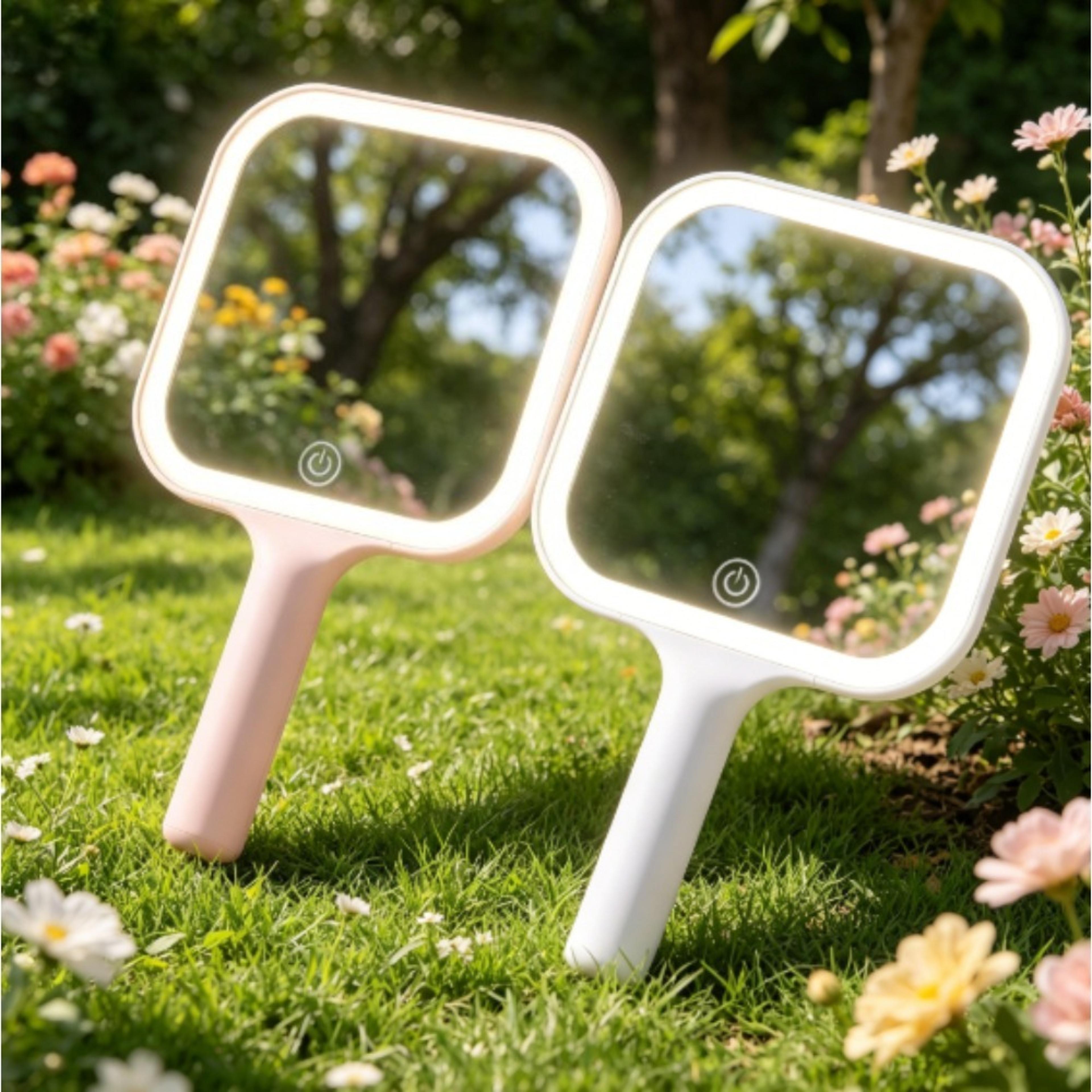 led makeup mirror with color lights rechargeable portable lighted vanity mirror
