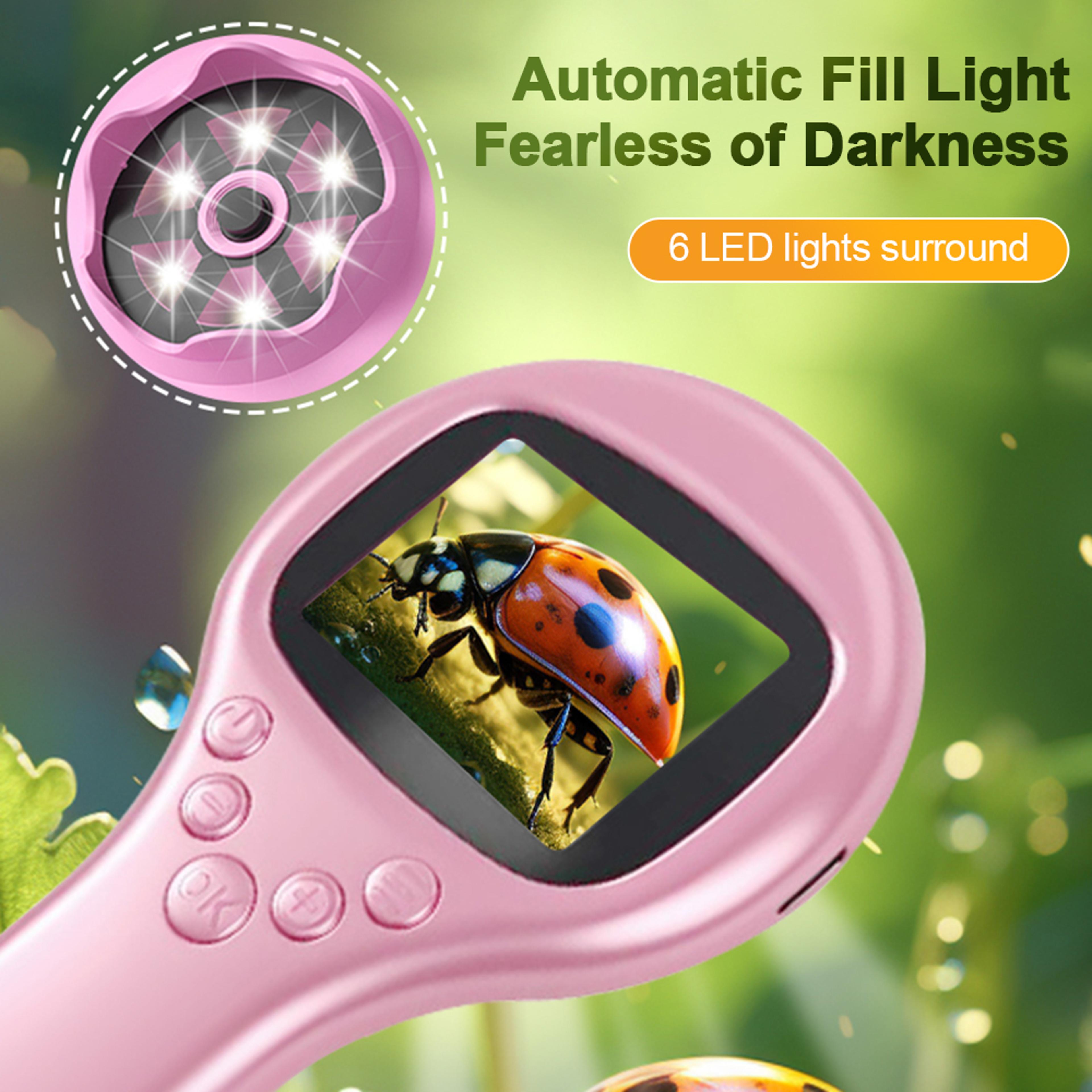 kids digital microscope with screen portable handheld stem science toy for young explorers