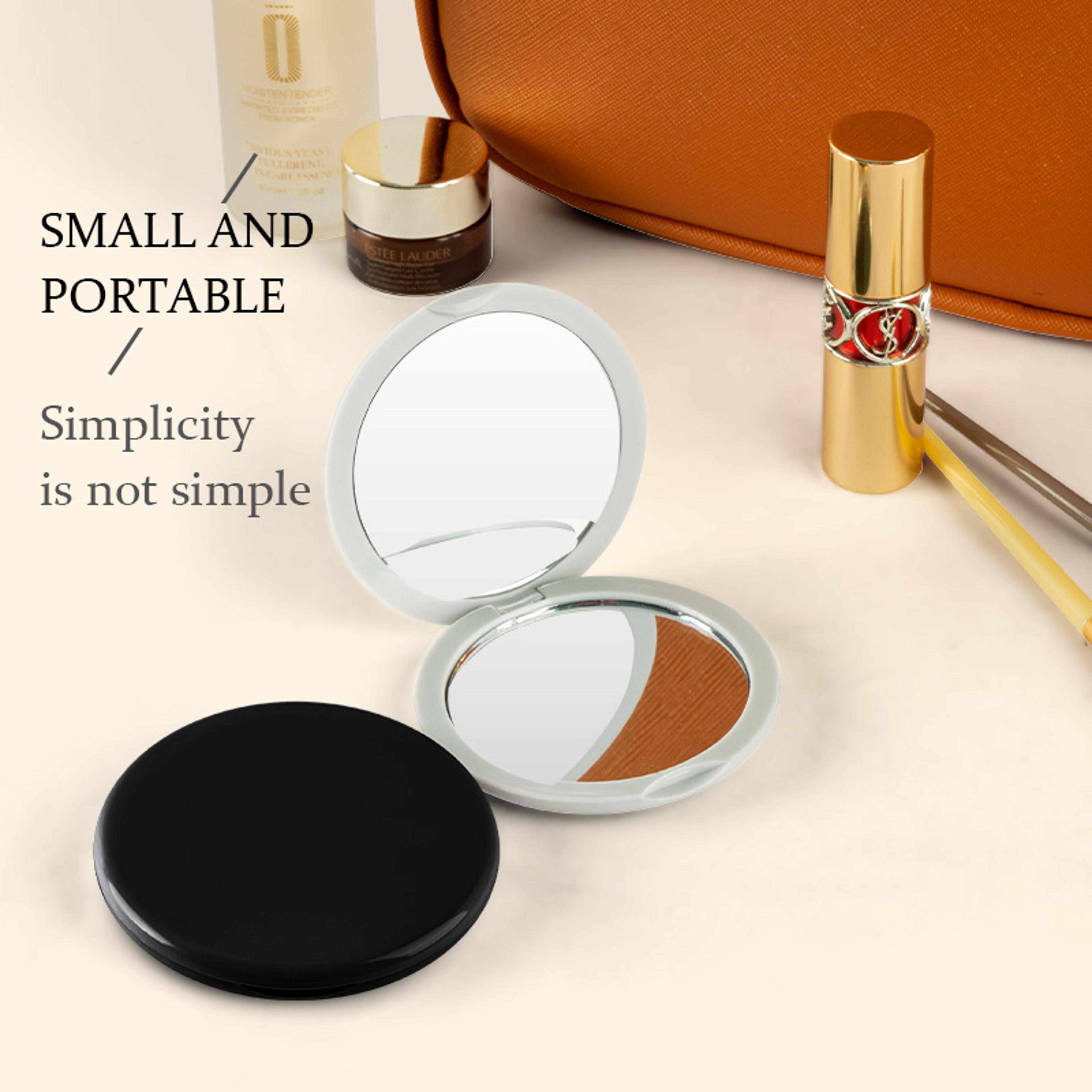 compact travel makeup mirror with magnification & light