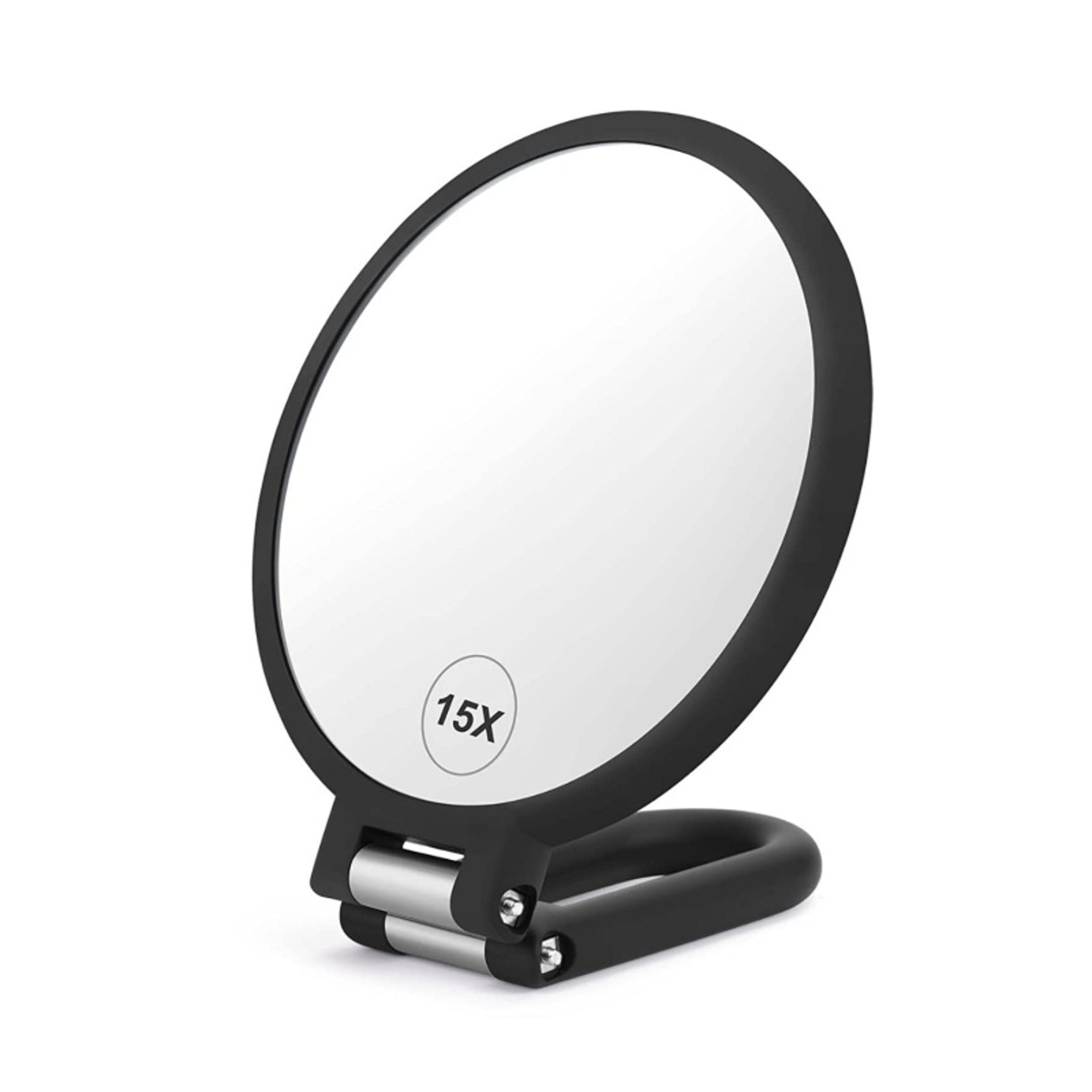 double sided makeup mirror with 15x magnifying mirror travel folding vanity stand