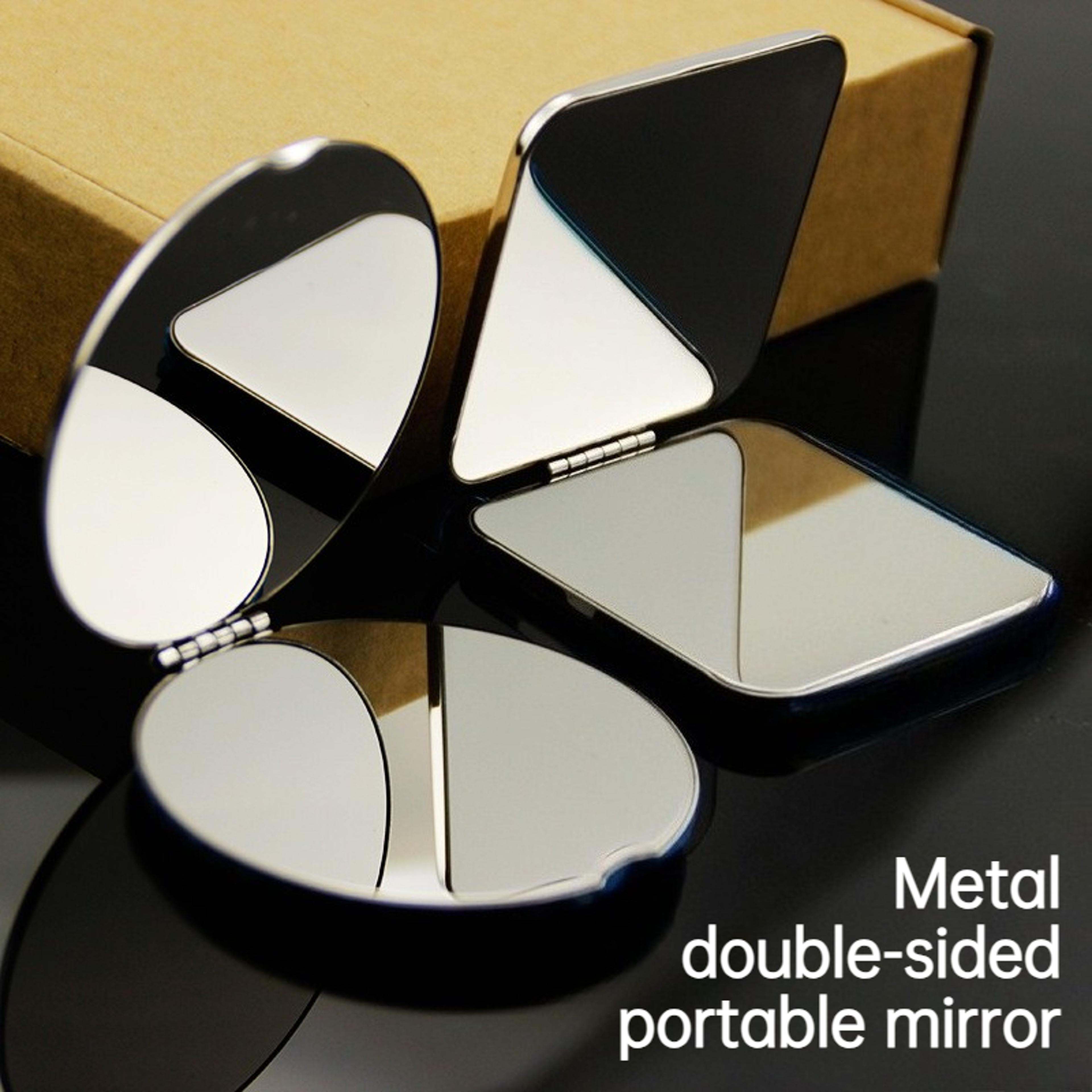 portable compact makeup mirror double sided folding travel pocket mirror with metal frame