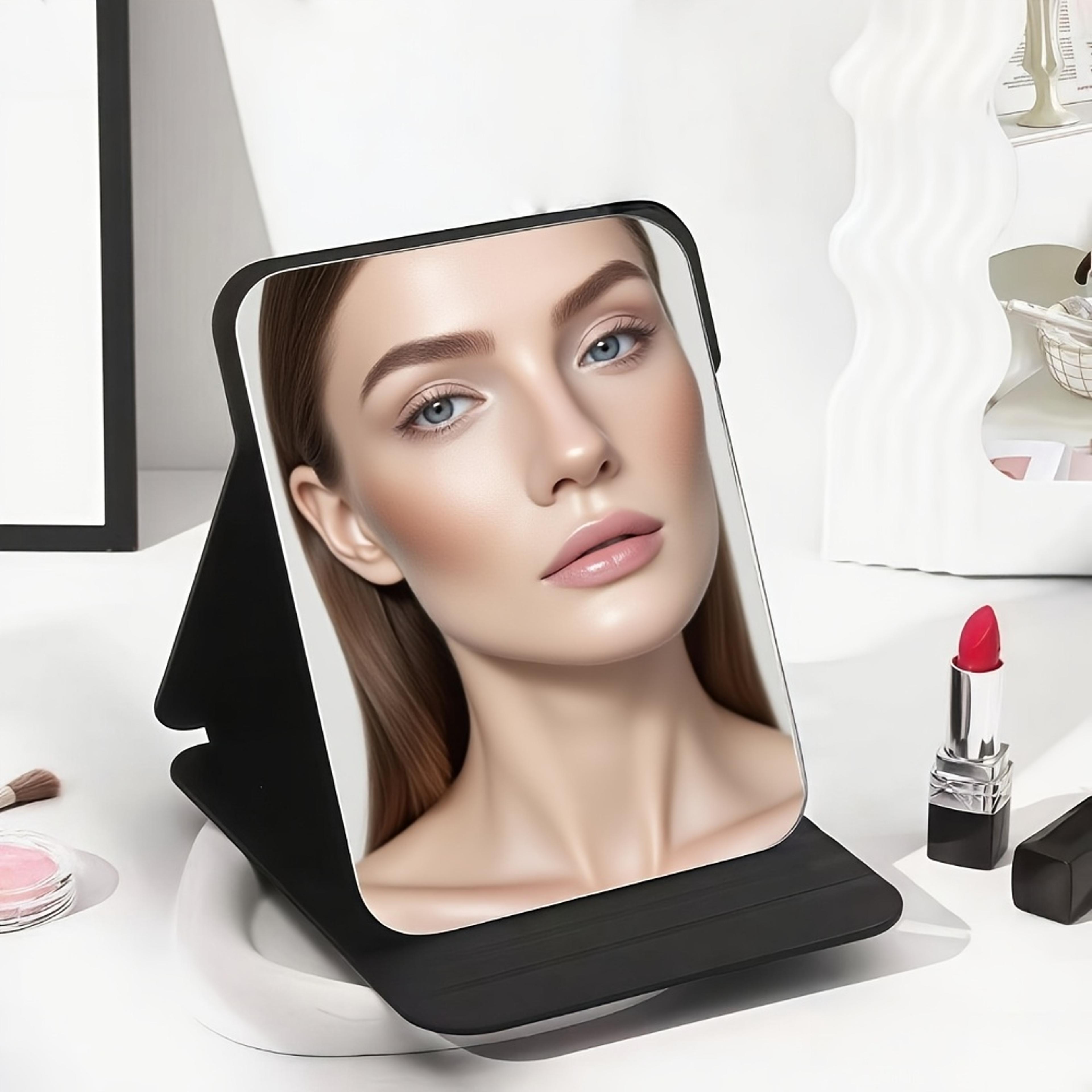 portable folding vanity mirror desktop makeup mirror for travel, dorm, office & home