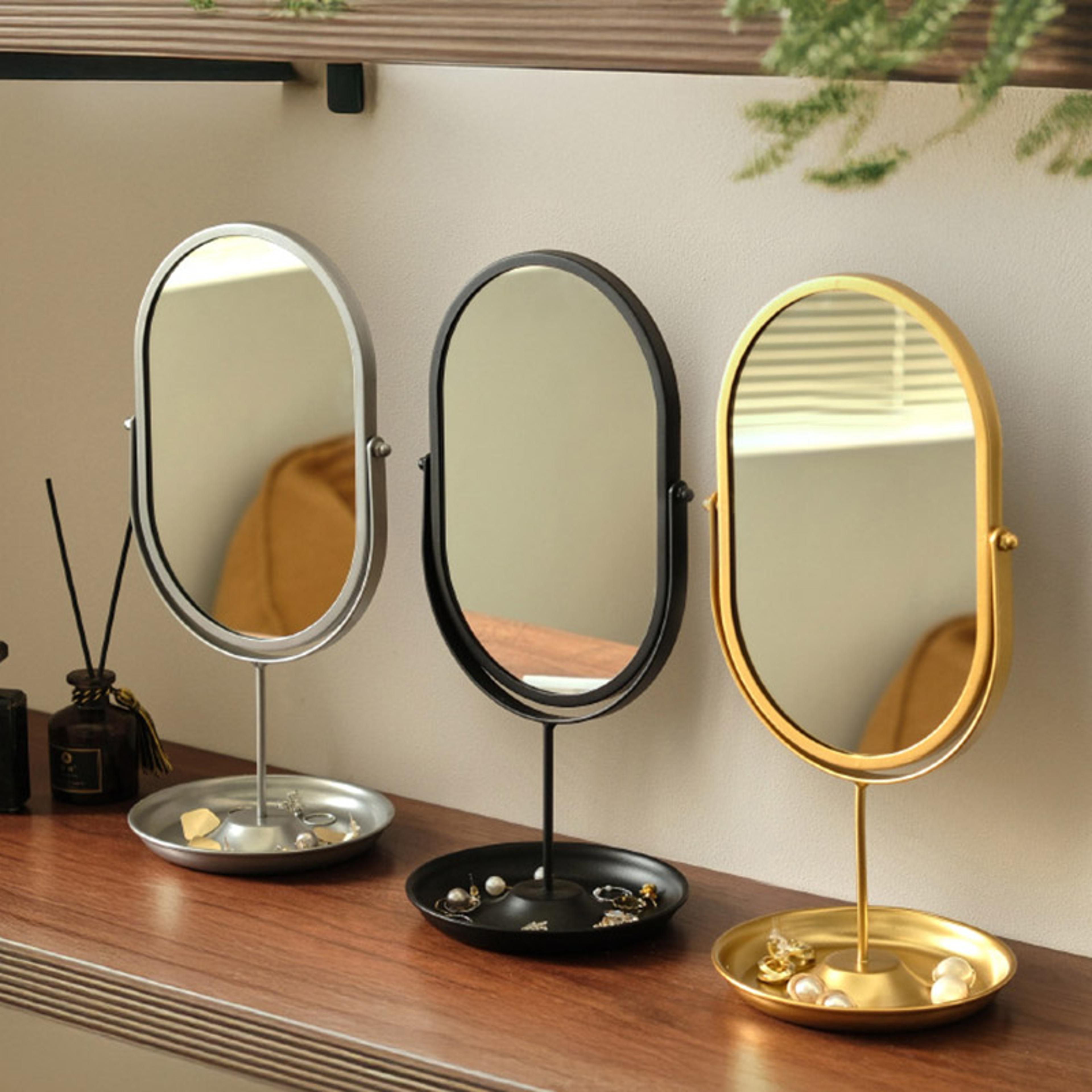 light luxury vanity mirror desktop oval makeup mirror for dressing table bedroom decor