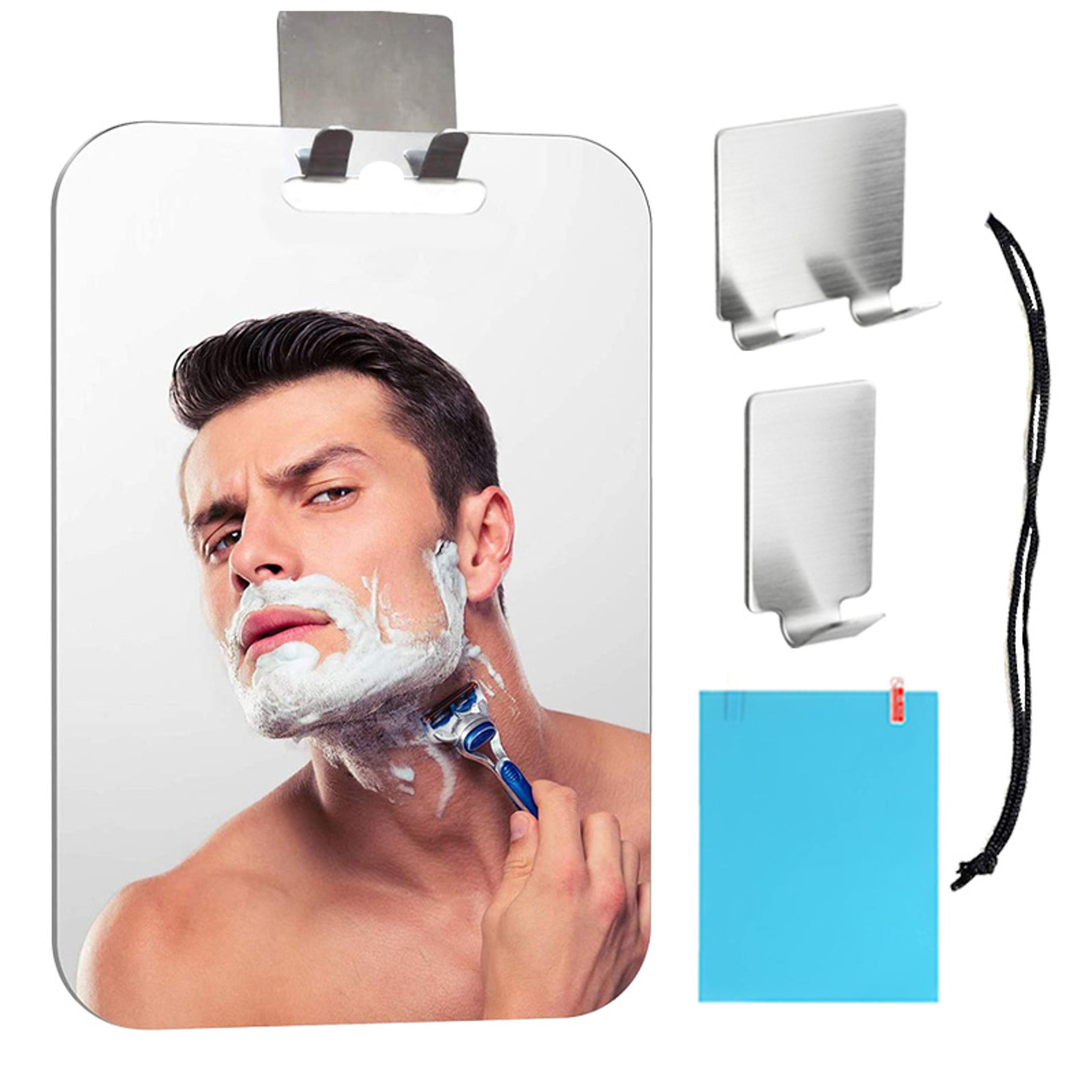 anti fog shower mirror 25cm acrylic fogless shaving mirror with wall suction for bathroom