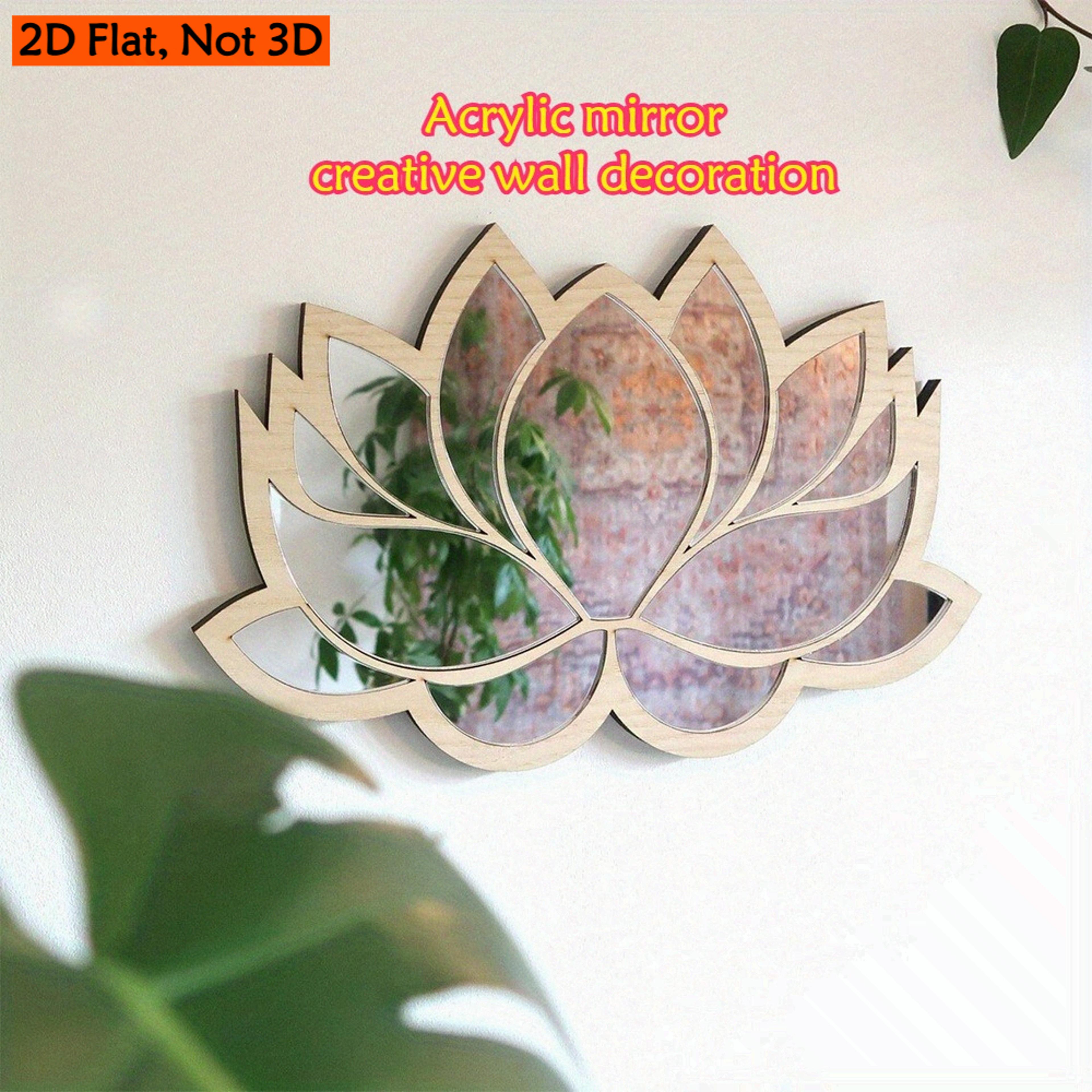 modern lotus wall mirror mandala self adhesive acrylic wall decor for bedroom, living room & entryway