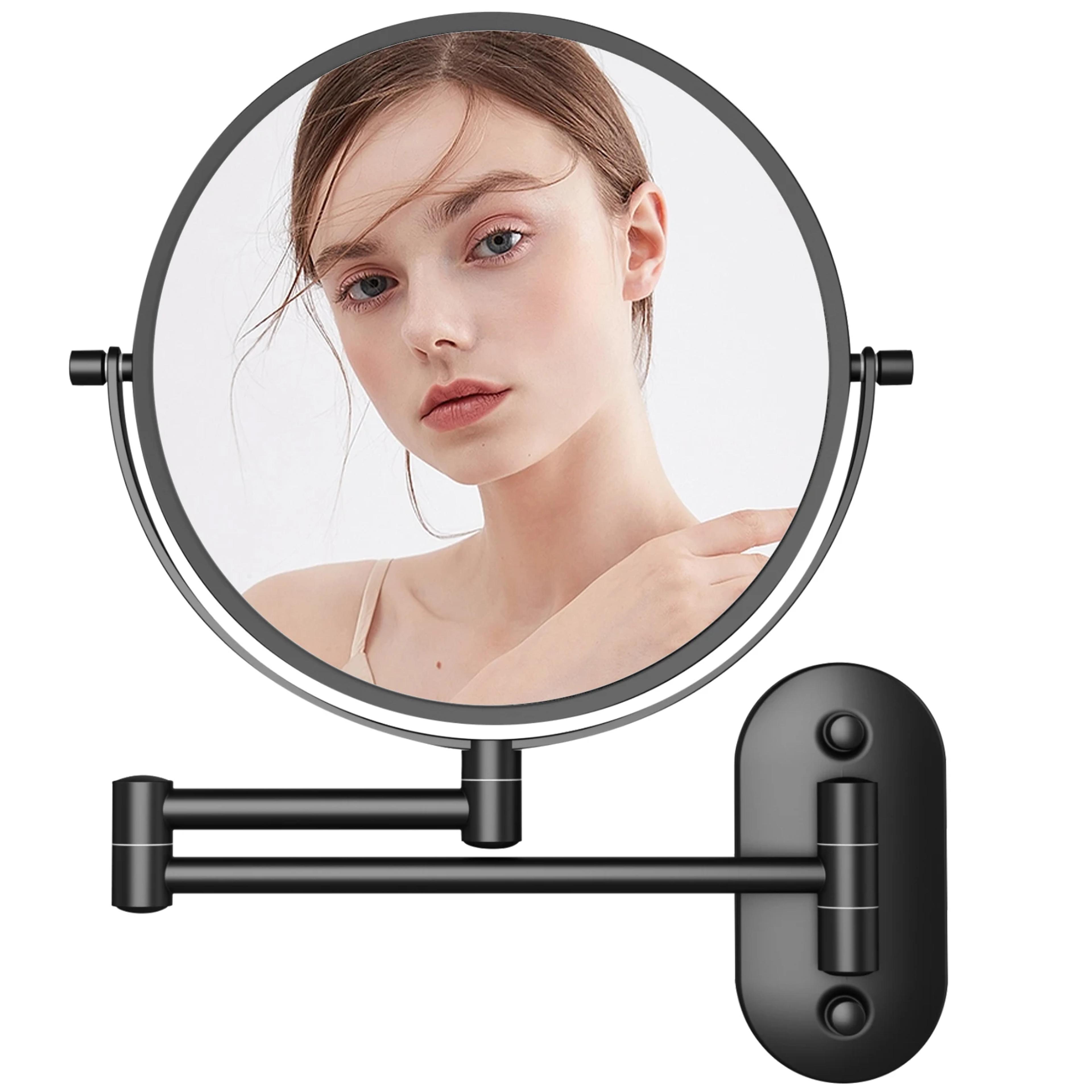 wall mounted makeup mirror double sided vanity mirror with swivel arm