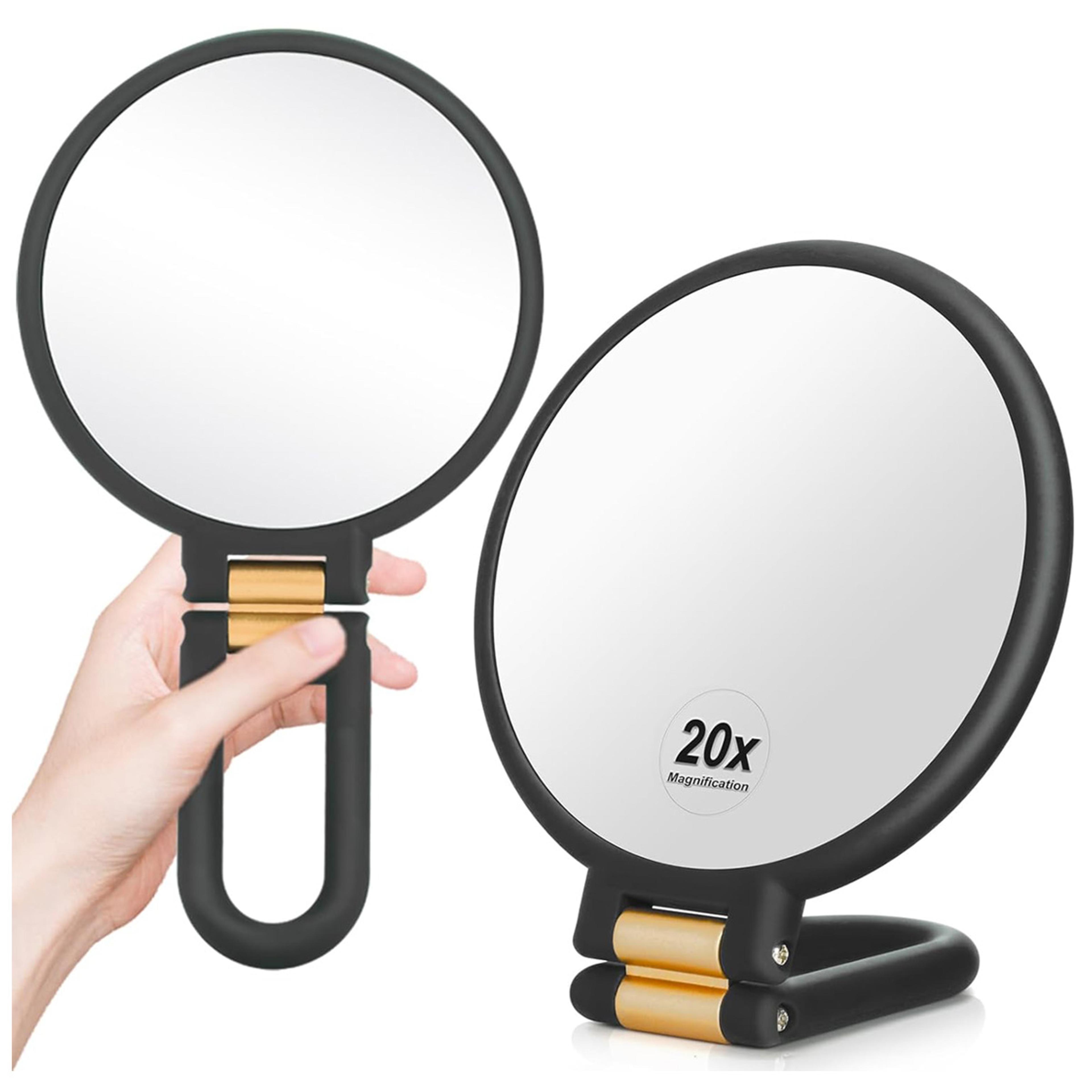 magnifying travel makeup mirror with stand double sided foldable hand mirror