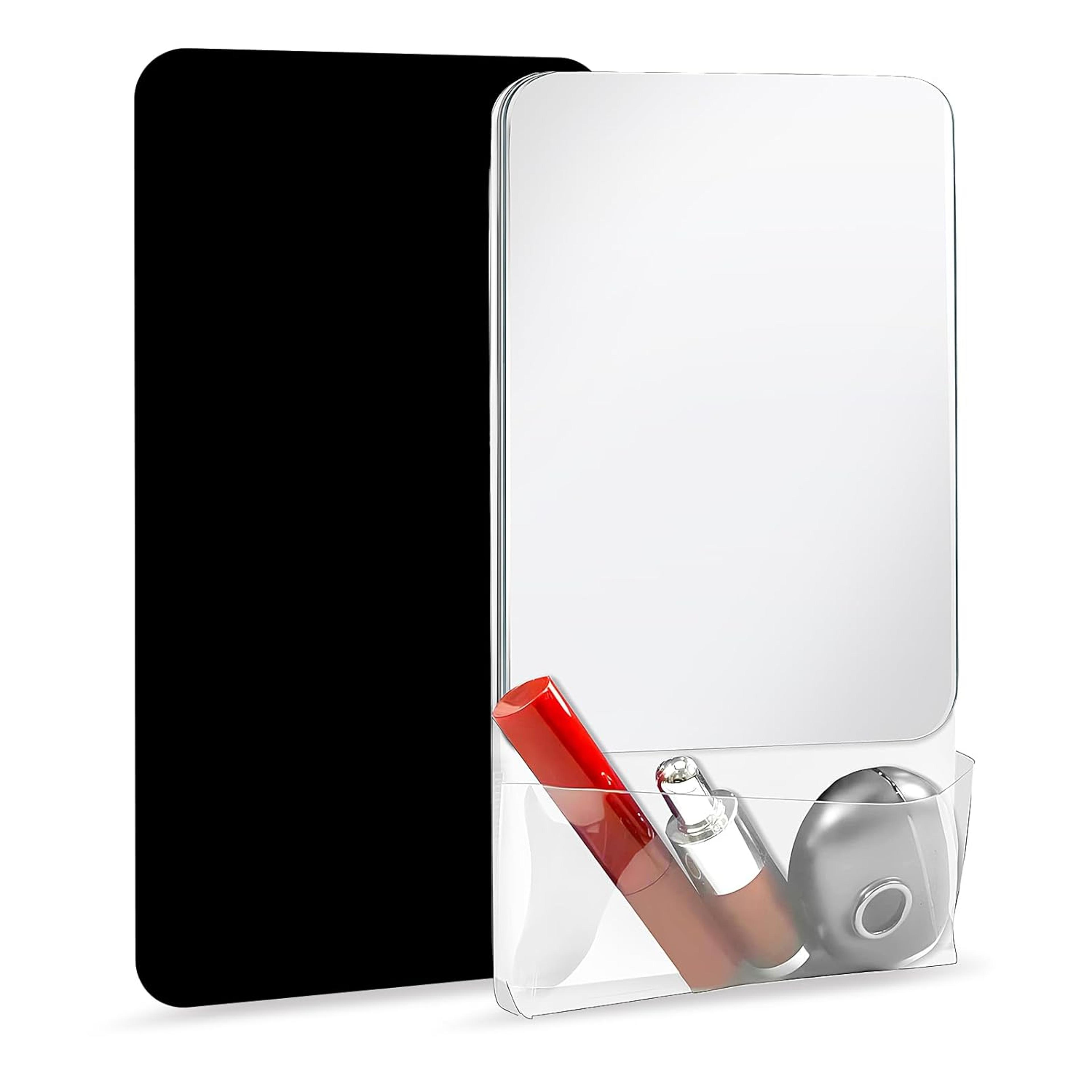 magnetic locker mirror with storage pocket for school lockers office cabinets and refrigerators