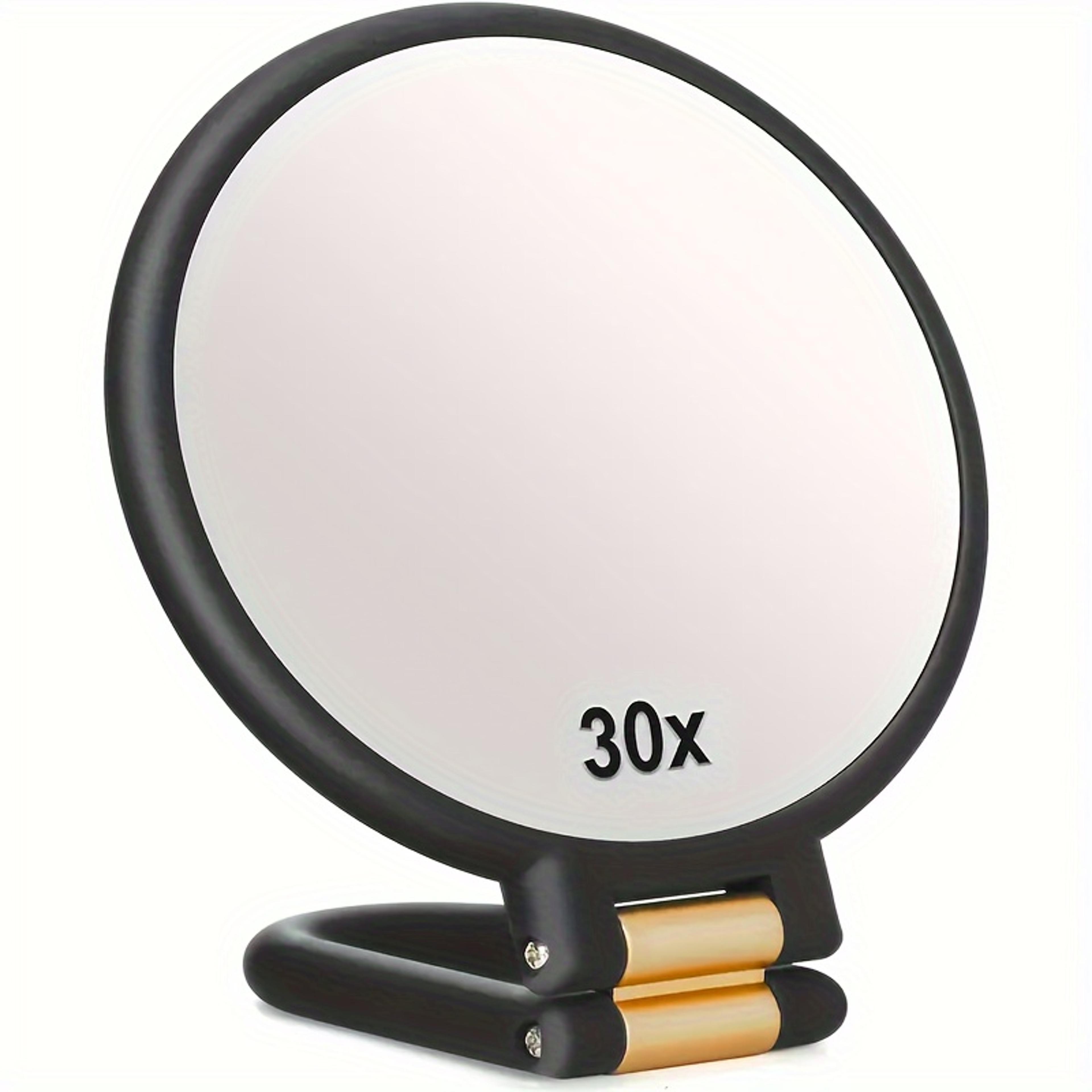 portable makeup mirror with 30x magnifying mirror dual sided 360° adjustable handheld vanity mirror