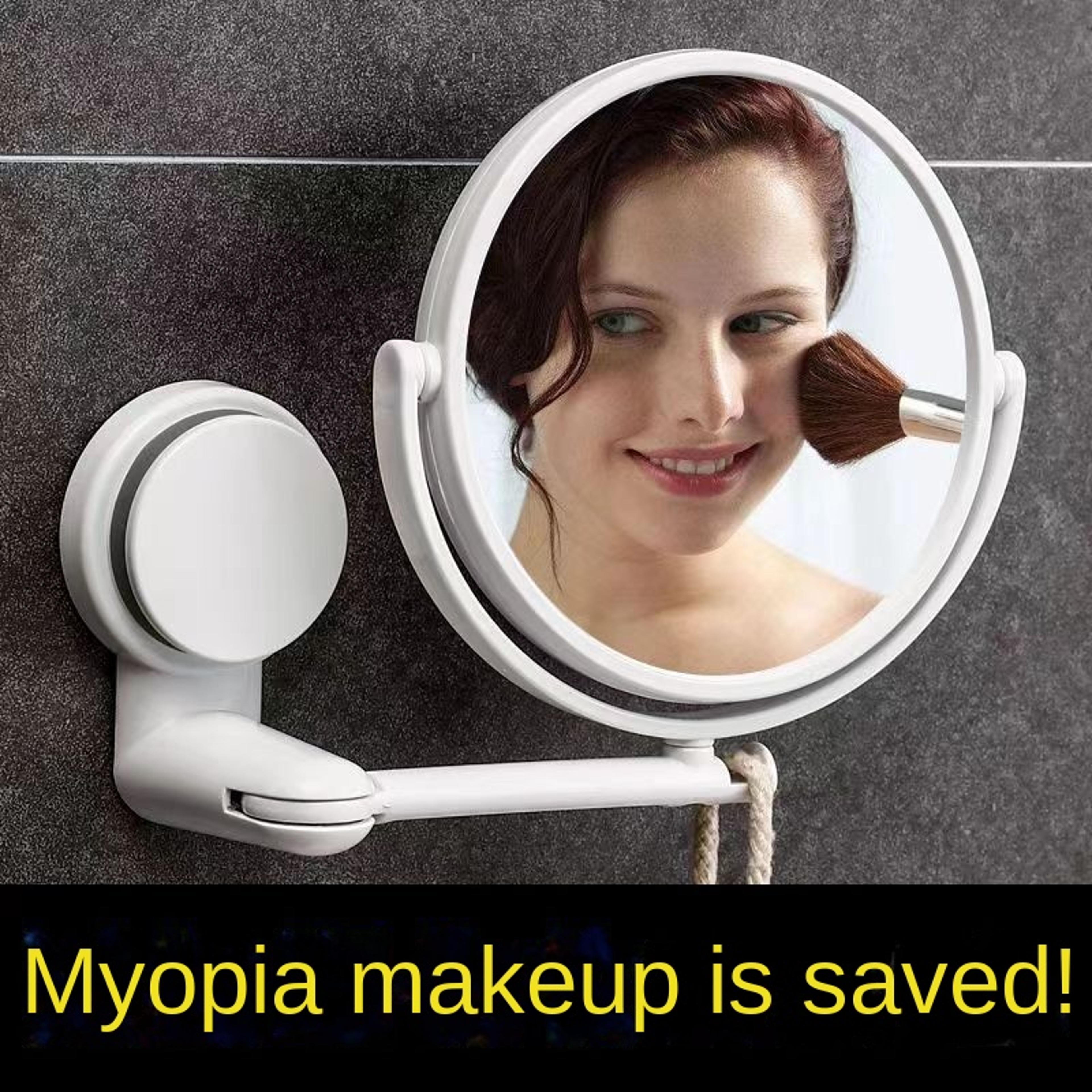rotating wall mounted makeup mirror with hd magnifying mirror for bathroom vanity & shaving