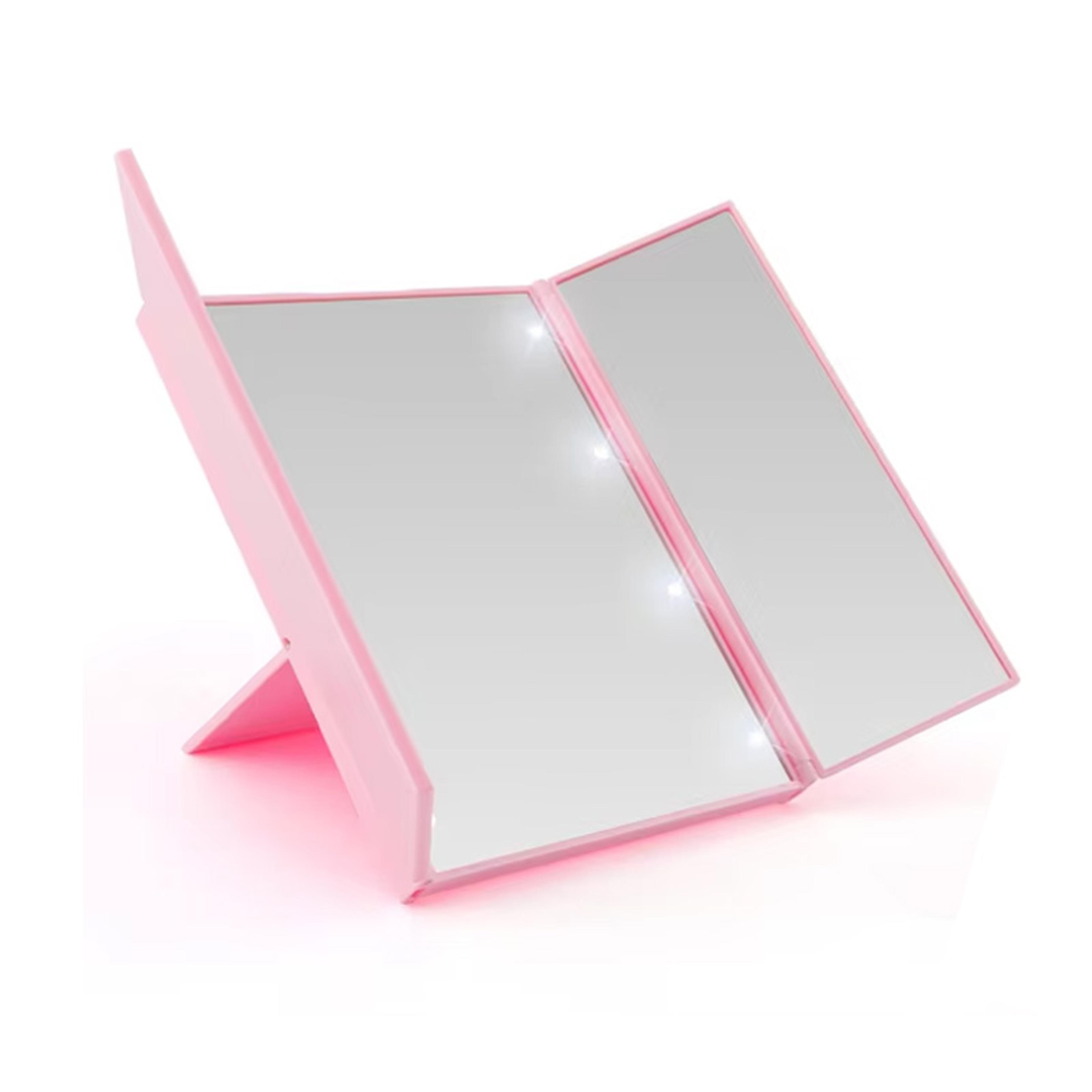 travel makeup mirror with led lights compact folding vanity mirror for purse & travel