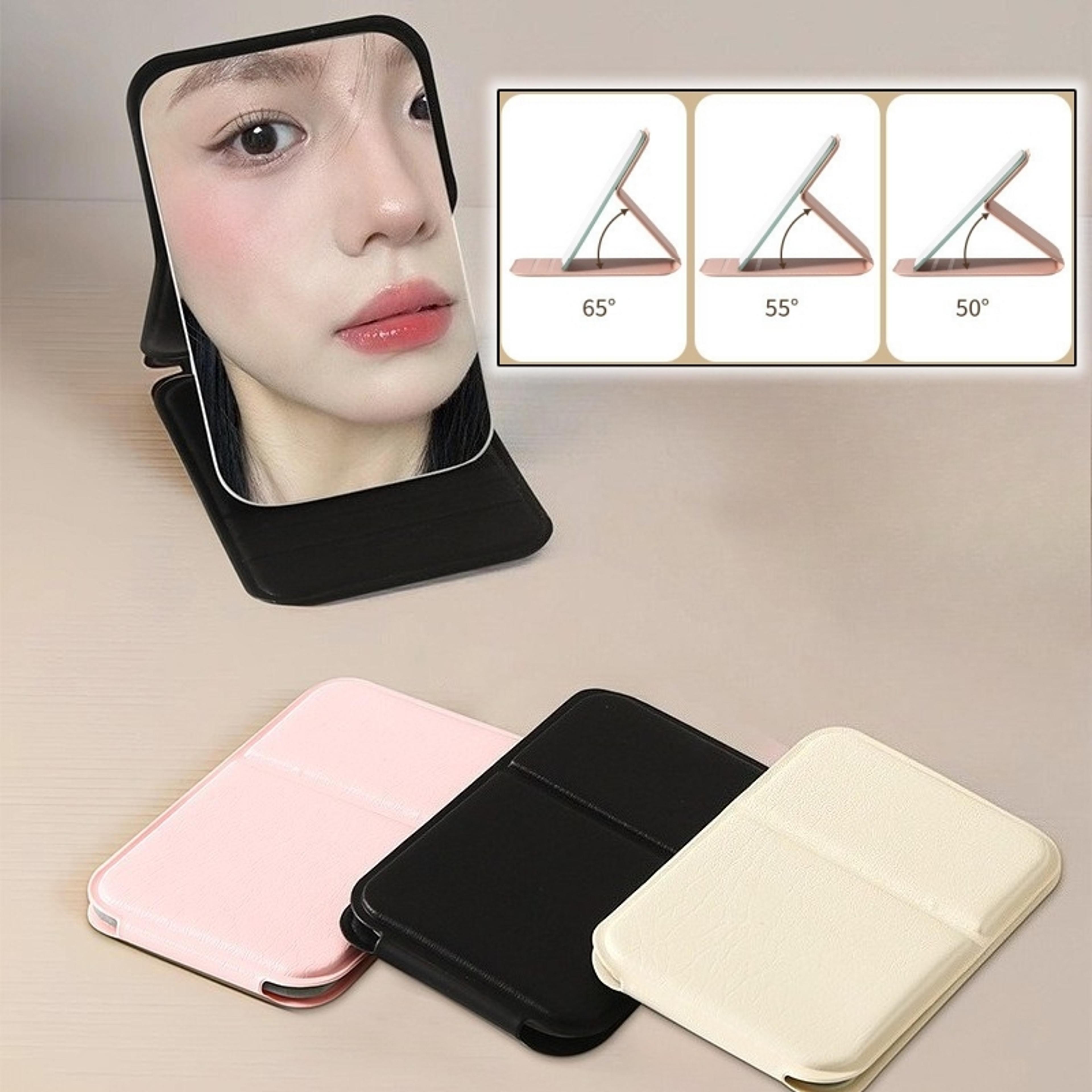 portable makeup mirror foldable pocket mirror compact vanity mirror with pu leather cover