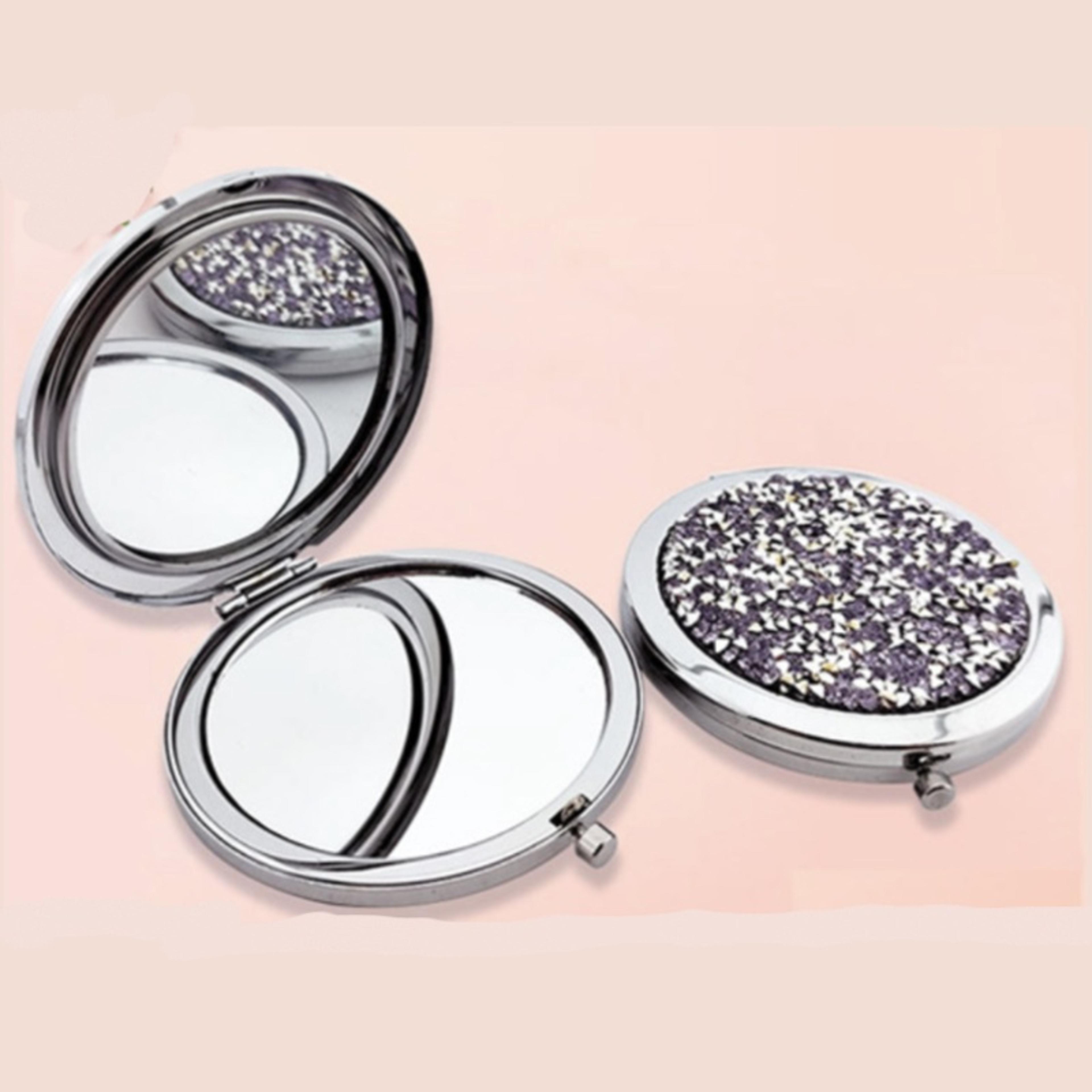 mini shiny pocket makeup mirror compact travel cosmetic mirror