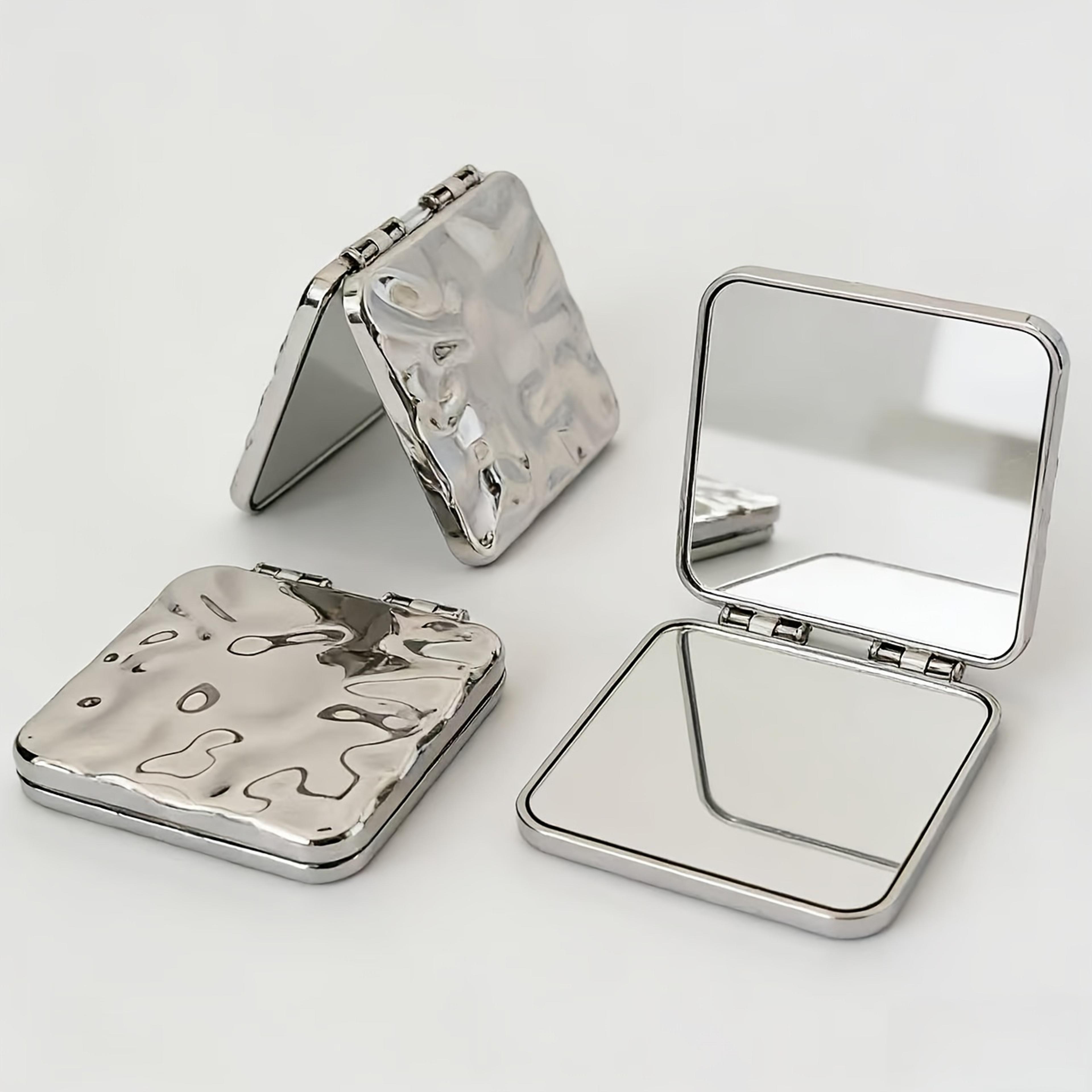 hd portable makeup mirror double sided folding handheld travel mirror