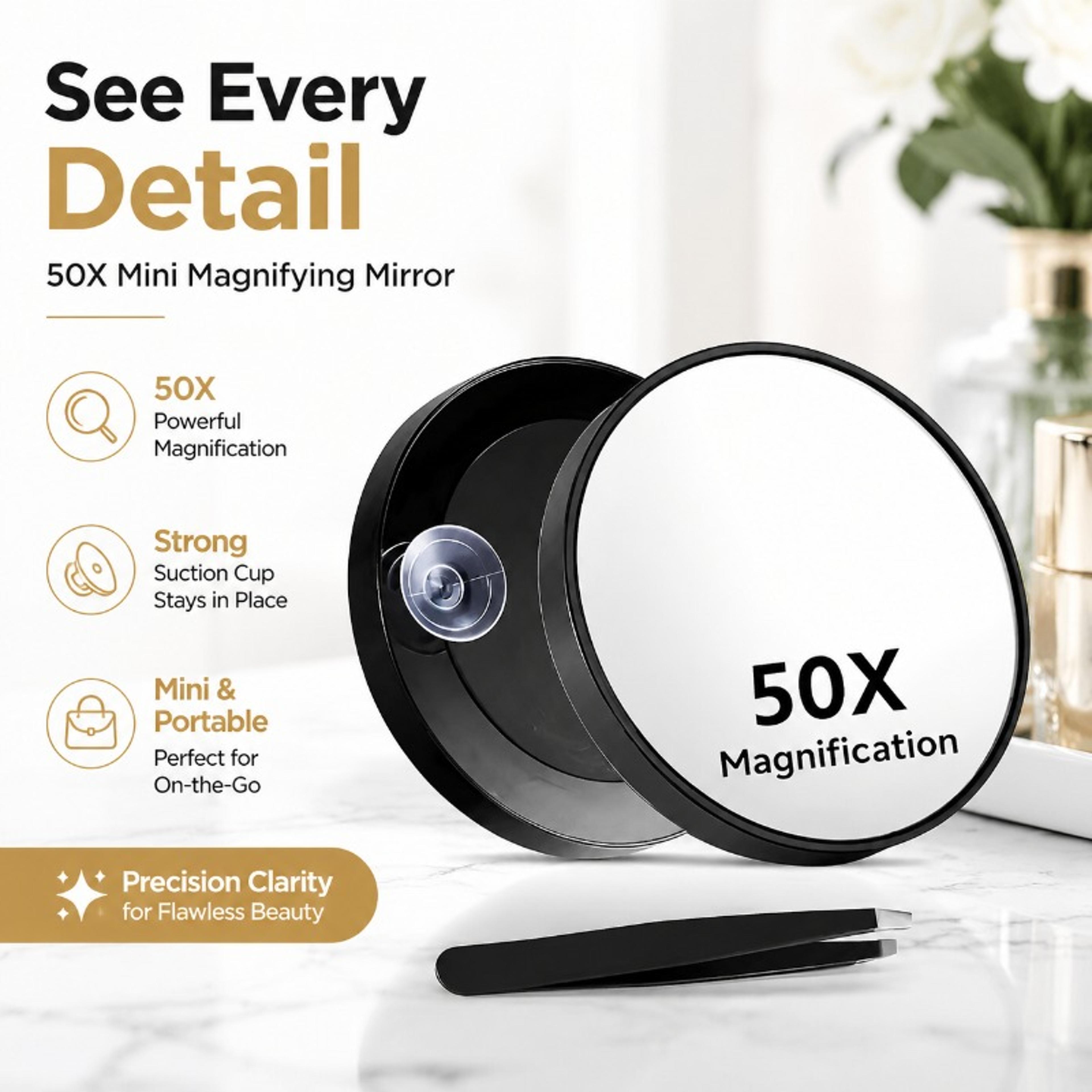 magnifying mirror portable makeup mirror with suction cup handheld cosmetic mirror for precision grooming