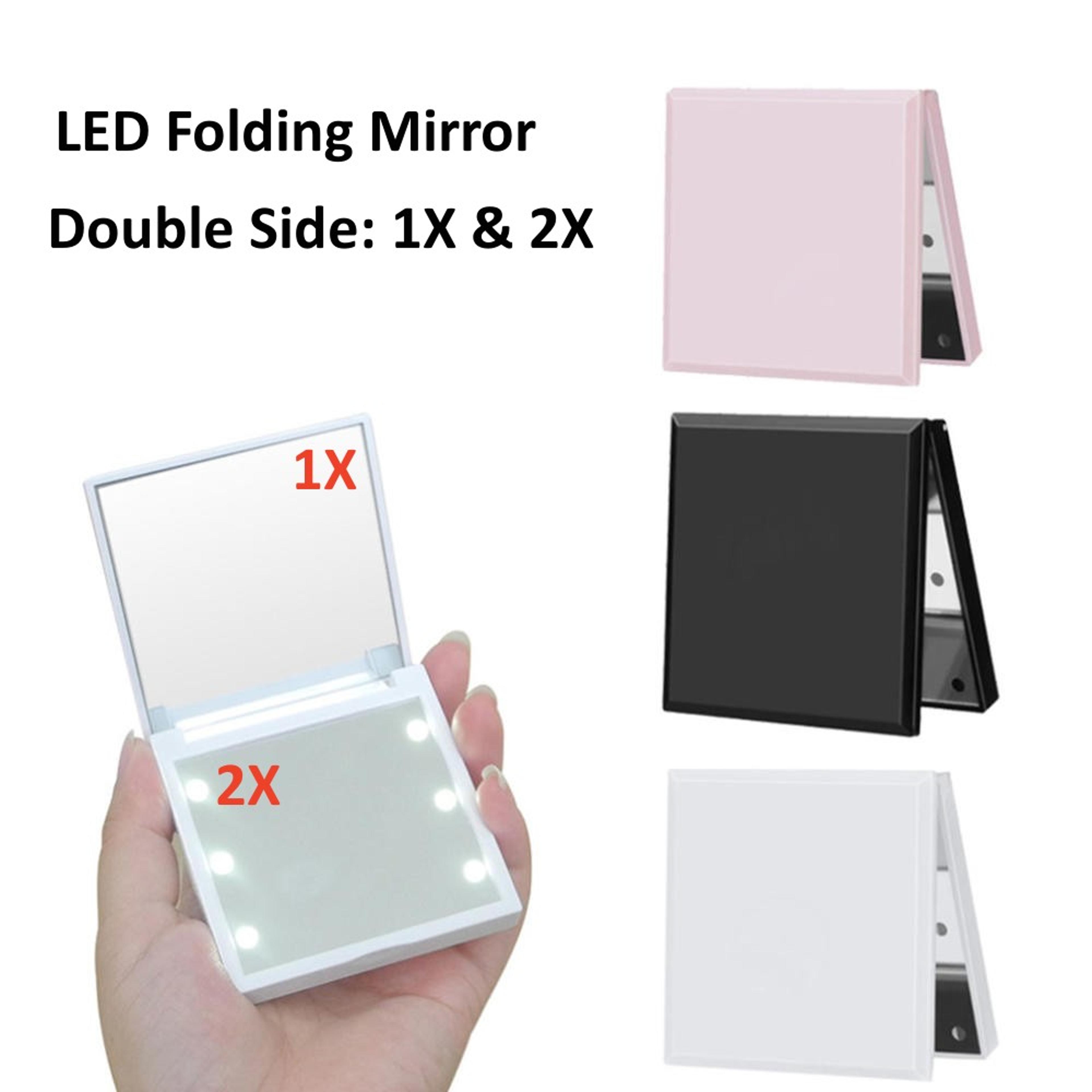 portable led makeup mirror wit magnification foldable travel makeup mirror compact