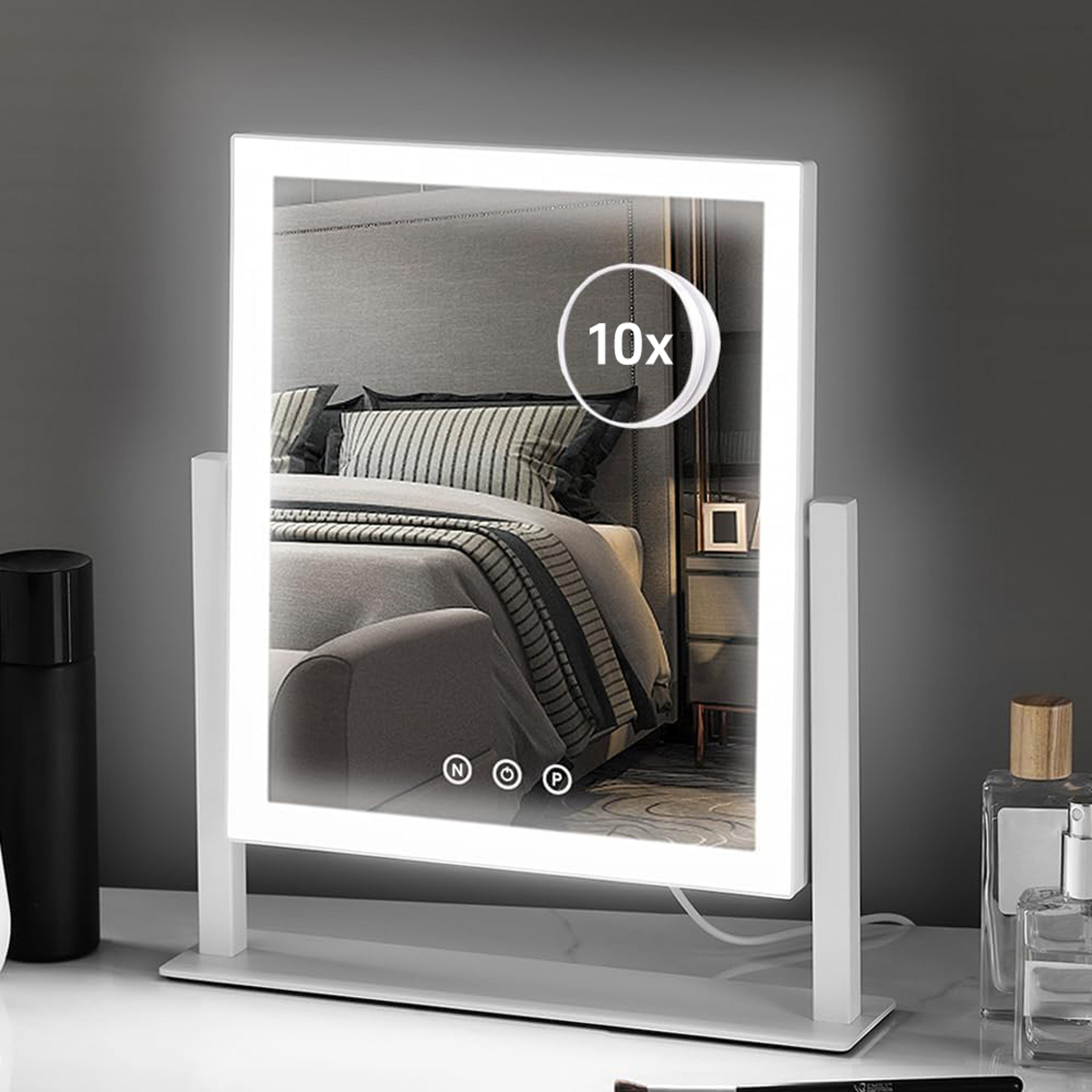 hollywood vanity mirror with lights, magnifier, 3 color led vanity mirror with smart touch control