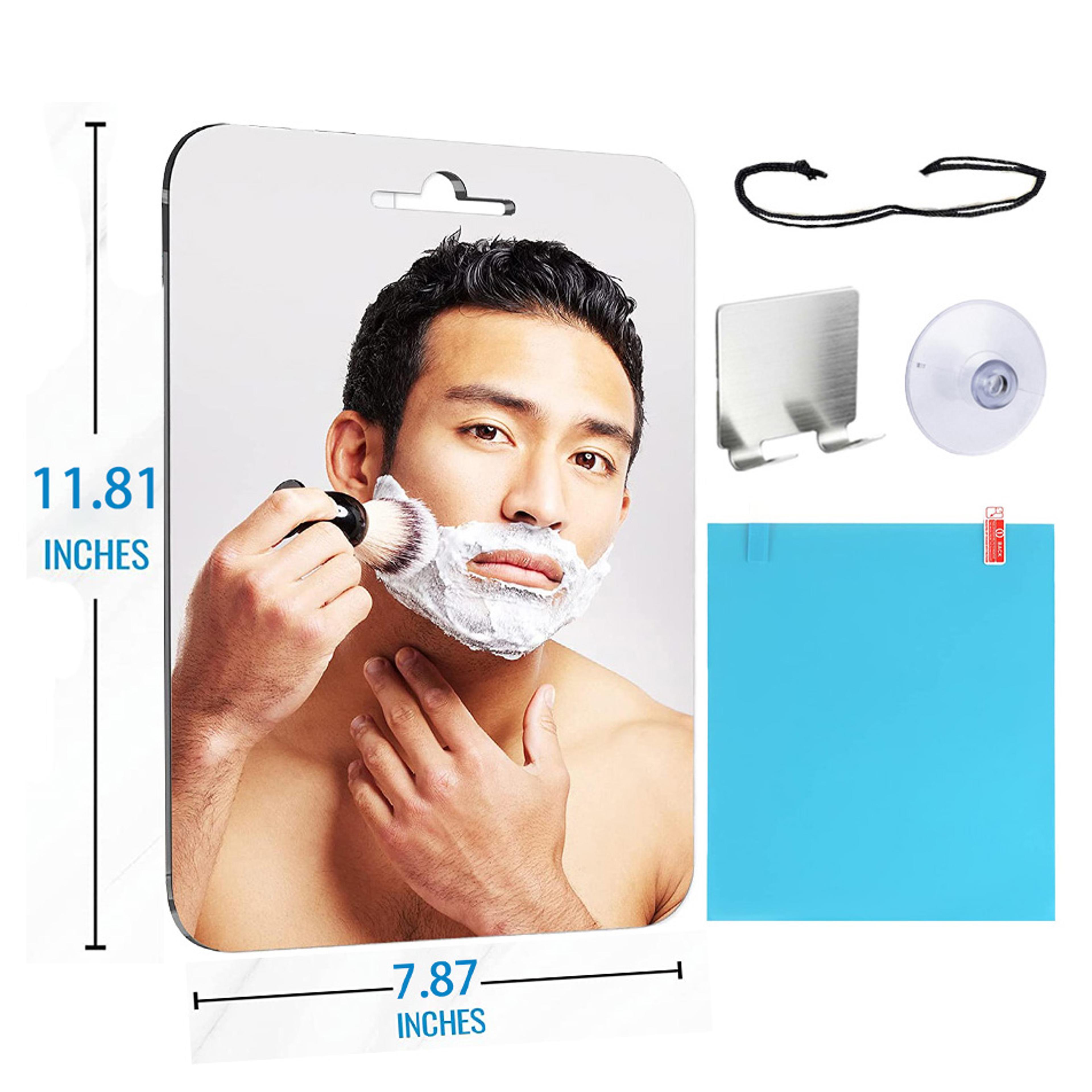 large fog free shower mirror acrylic shatterproof bathroom shaving & travel mirror